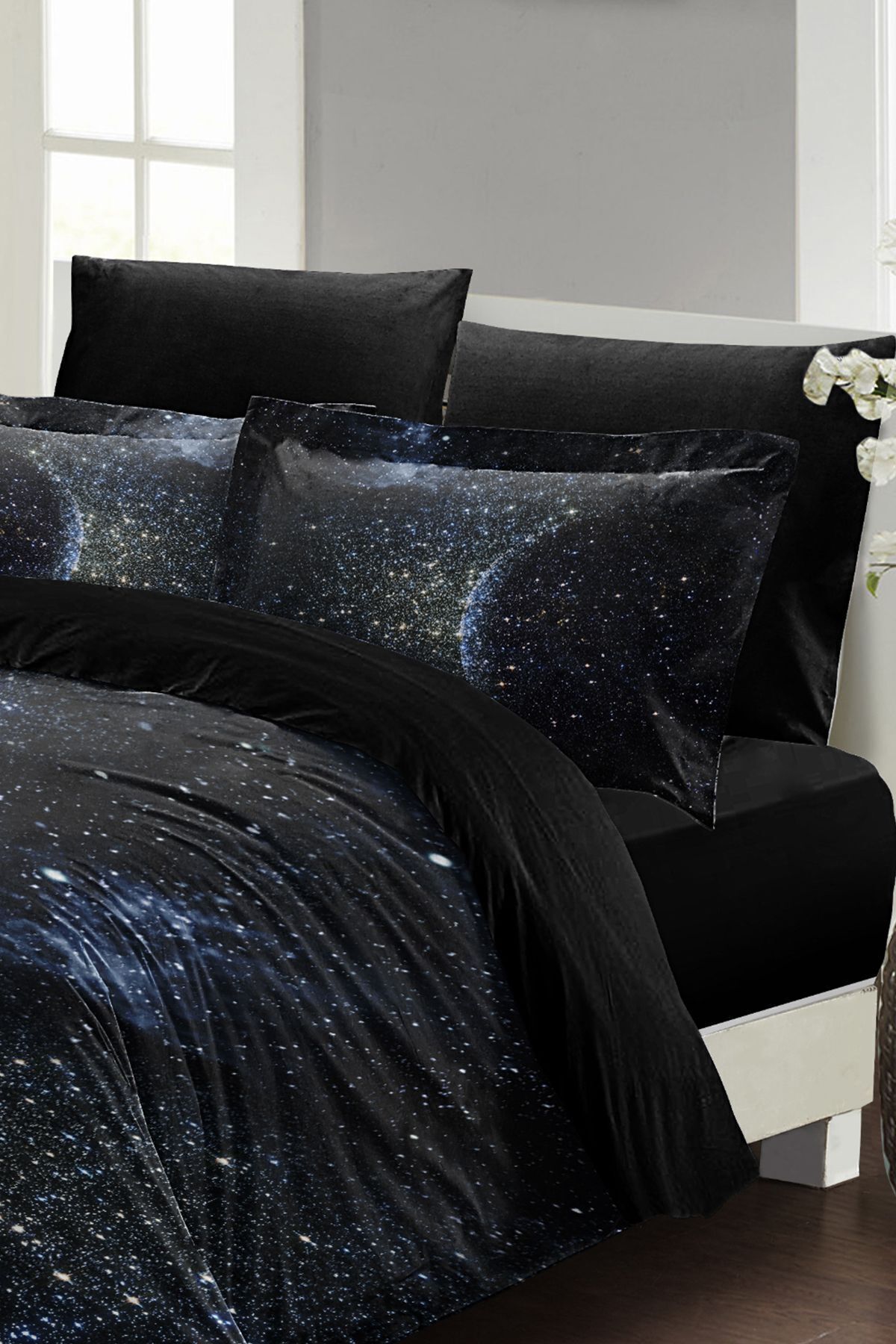 سرویس روتختی  مشکی مونوهومMonohome | MONOHOME34986 اورجینال - تصویر 3