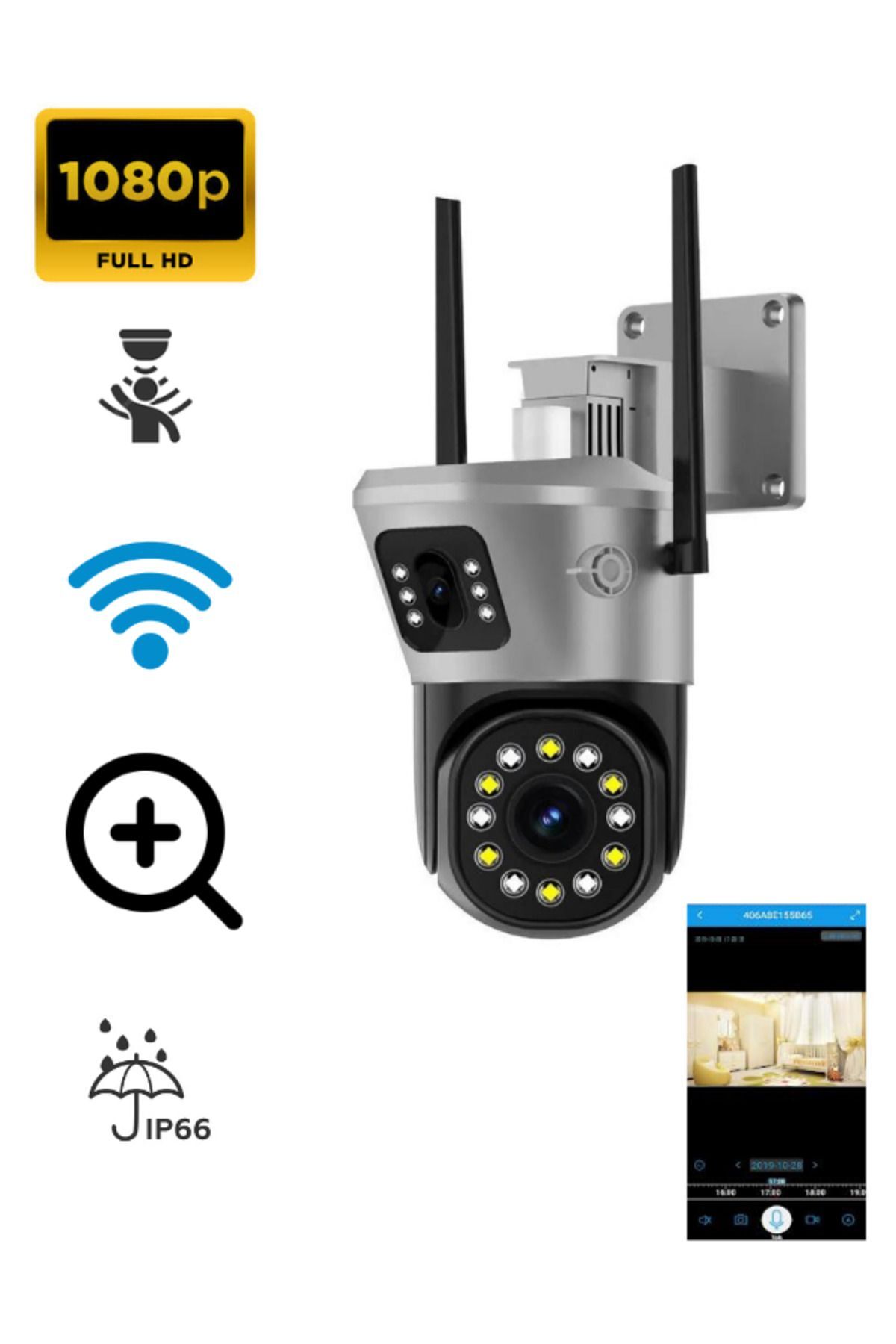 4 Mp Hd Ip Camera Dual Lens Security Camera with Night Sensor with Wifi Tracking BLM48