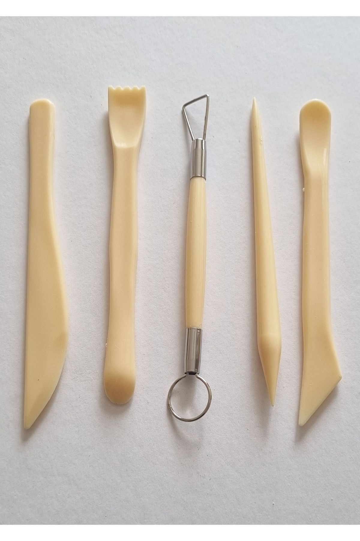 Modellino Ahşap Görünümlü Plastik Ebeşuar Takımı 5'li Modelaj Kalemi