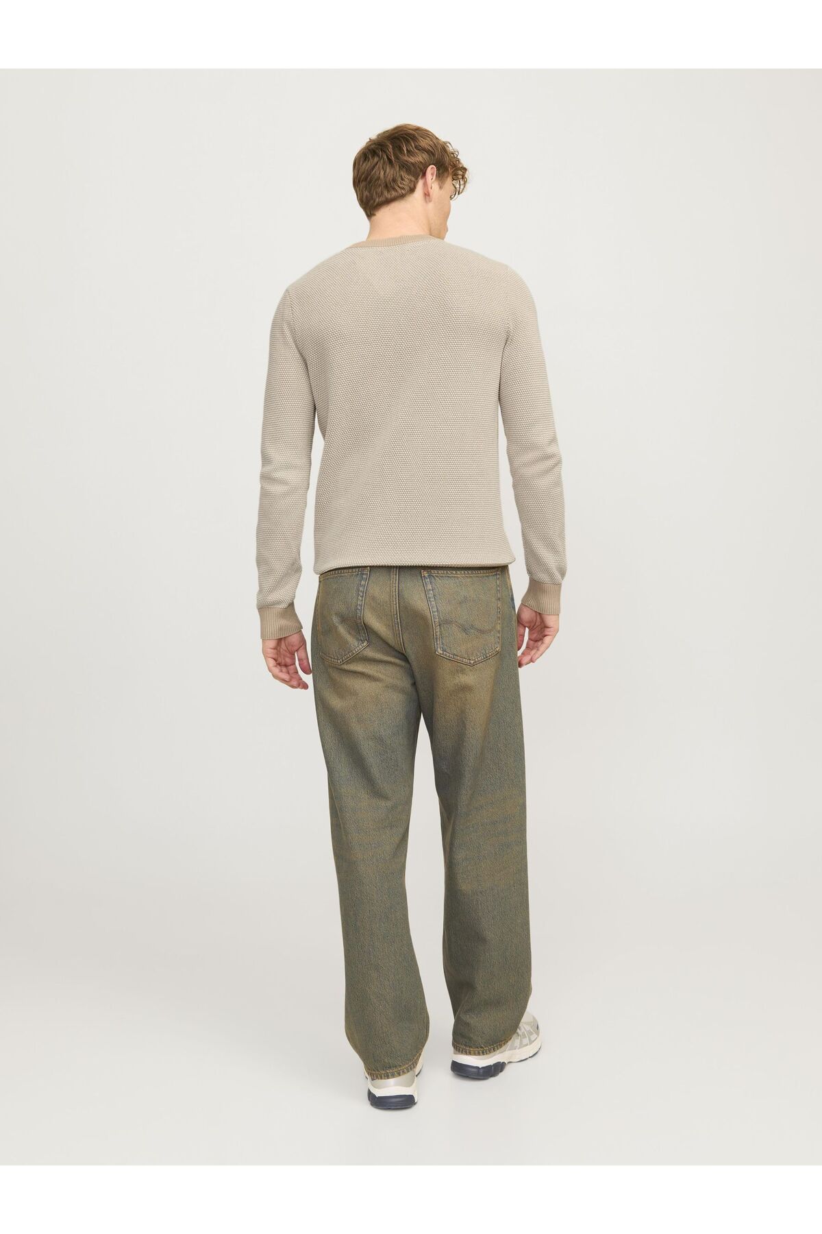 بافت و پلیور Jack & Jones اورجینال مردانه برند جک اند جونز 12258139 Rundhals and Strickpullover Rundhals and Einfarbig Strickpullover - تصویر 3