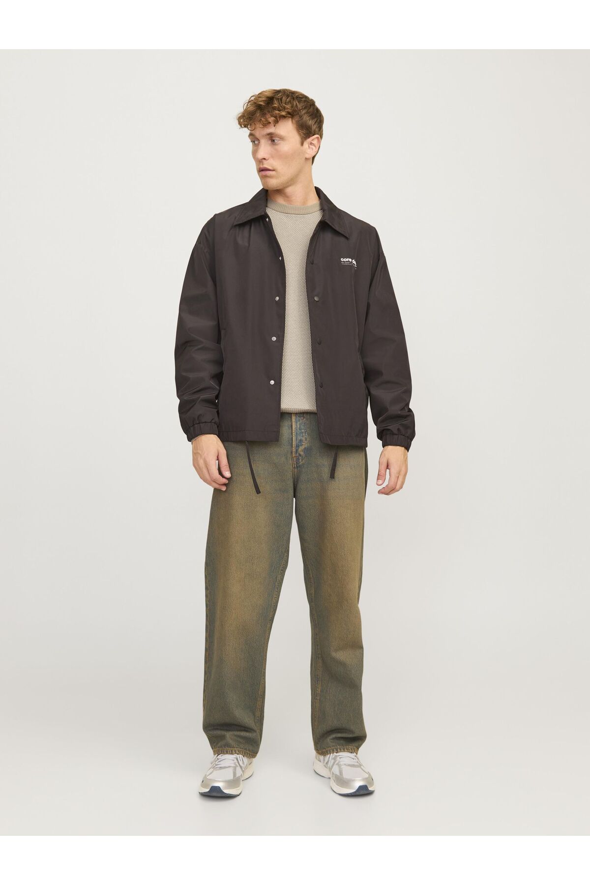 بافت و پلیور Jack & Jones اورجینال مردانه برند جک اند جونز 12258139 Rundhals and Strickpullover Rundhals and Einfarbig Strickpullover - تصویر 4