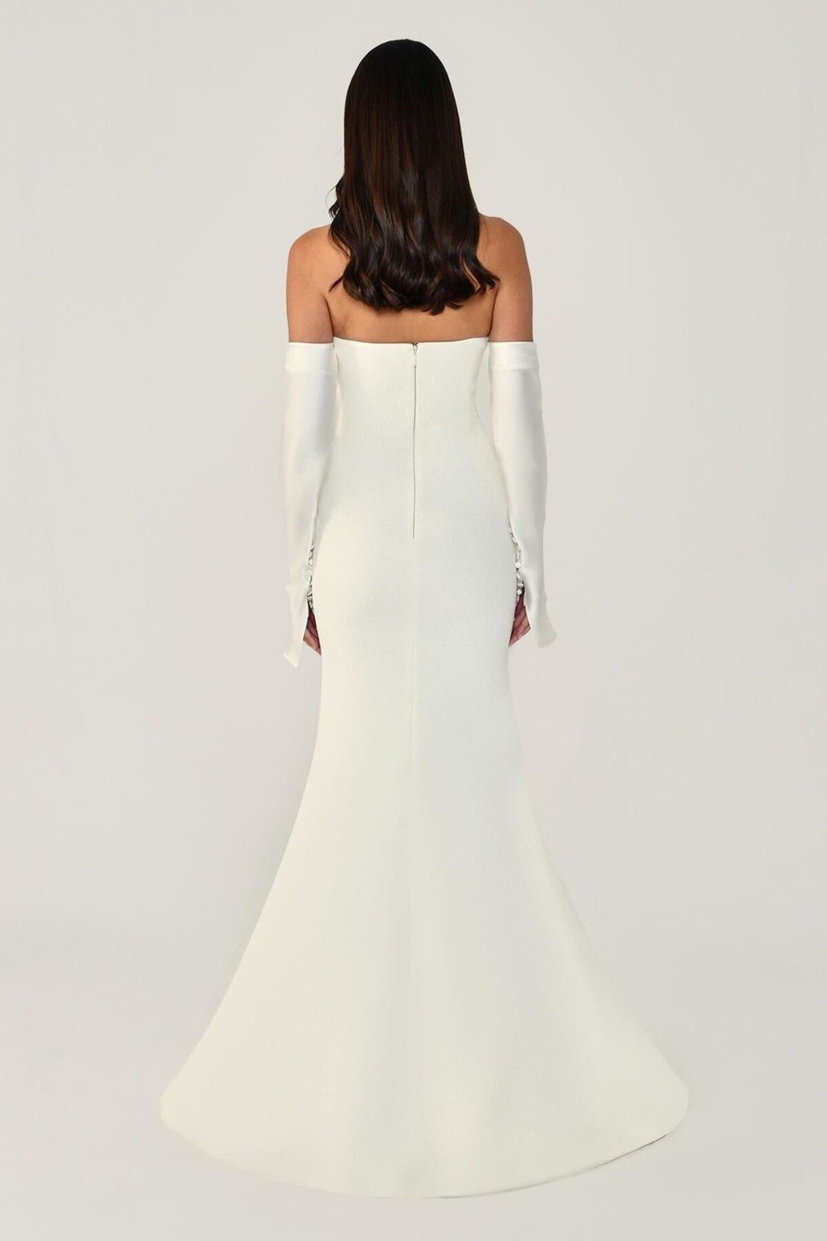 ALFABETA-Fish Cut Strapless Long Dress 2