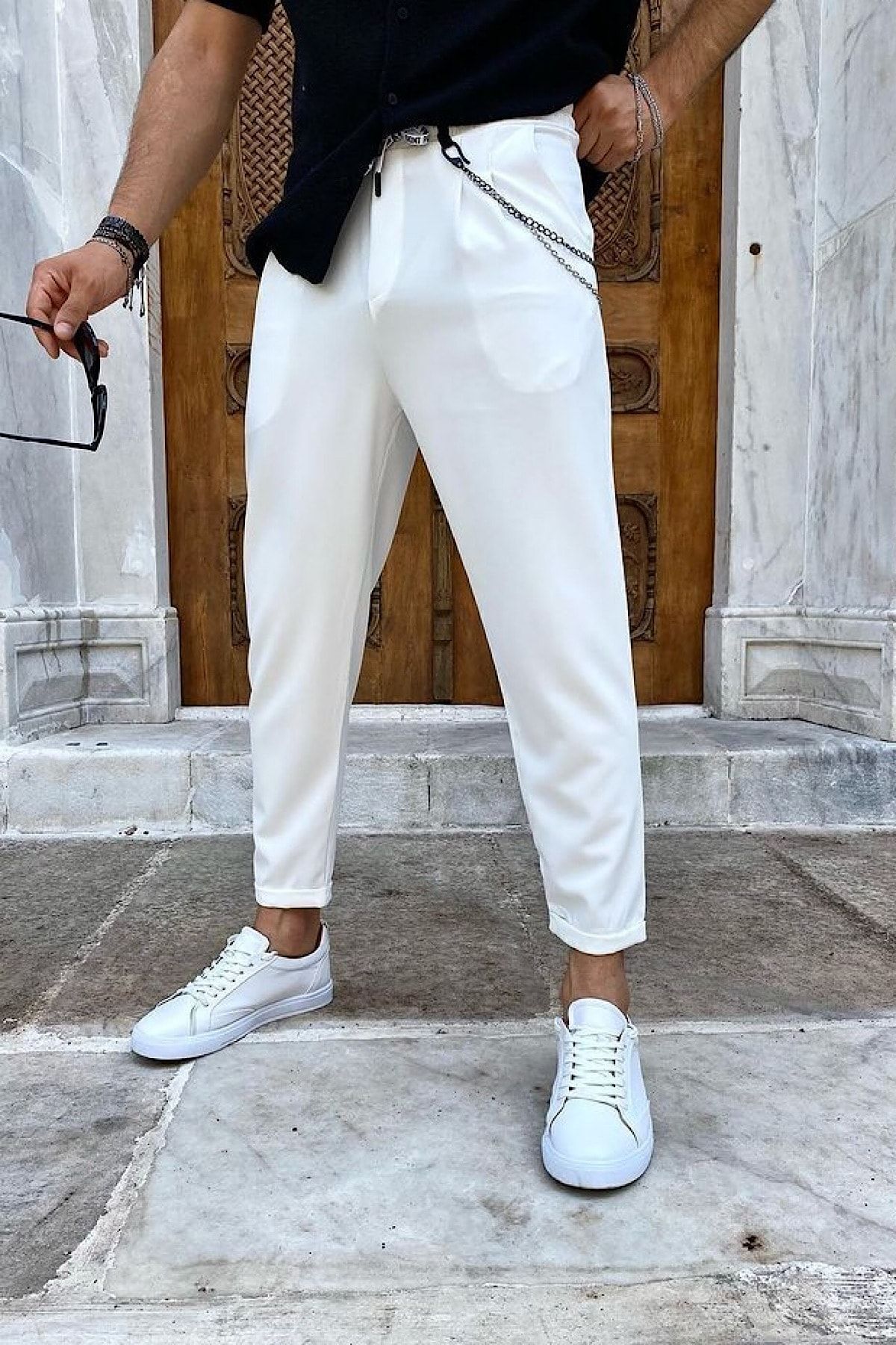 شلوار سفید مردانه لباس جگر صاف و Denim Shorty