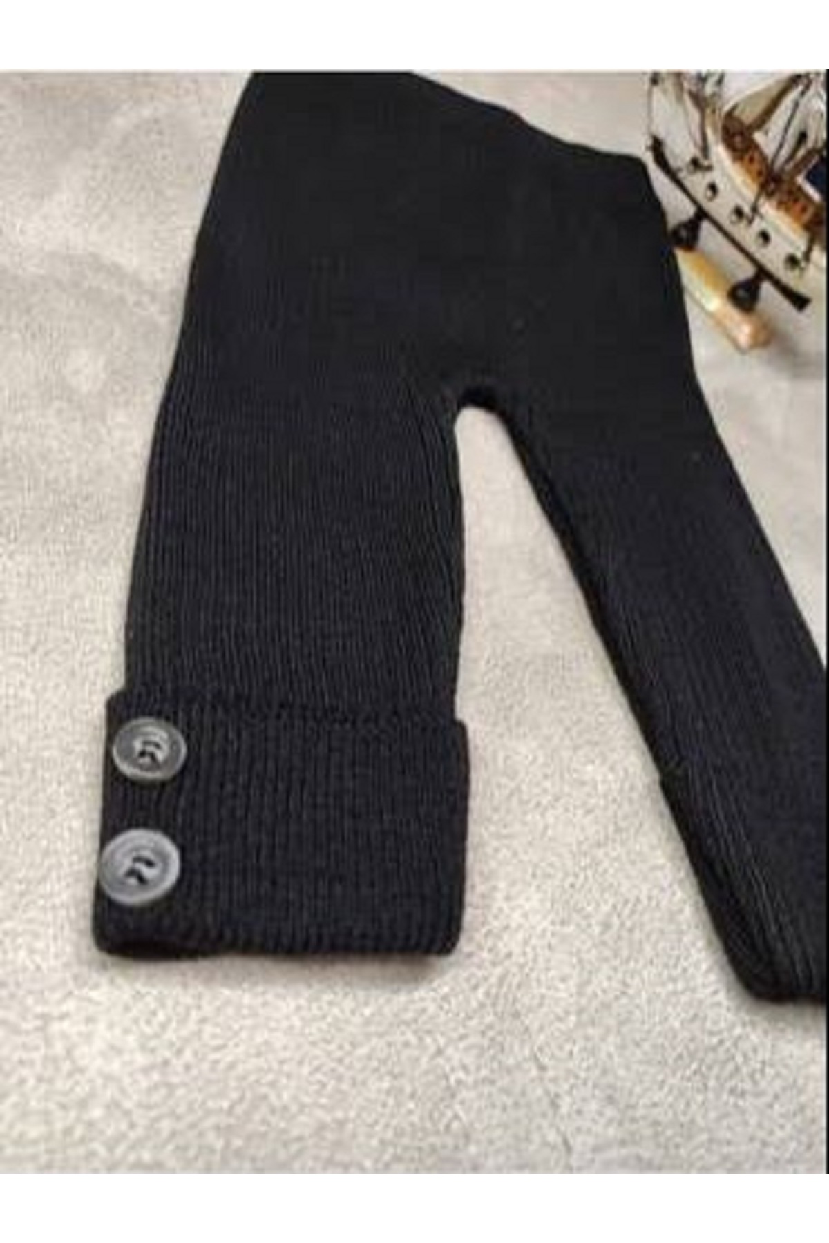 Sparrow Laurel Unisex Düğme Detaylı Fitilli Bebek Triko Tayt,Triko Fitlli Esnek Triko Tayt fotoğrafı 3 (önizleme)