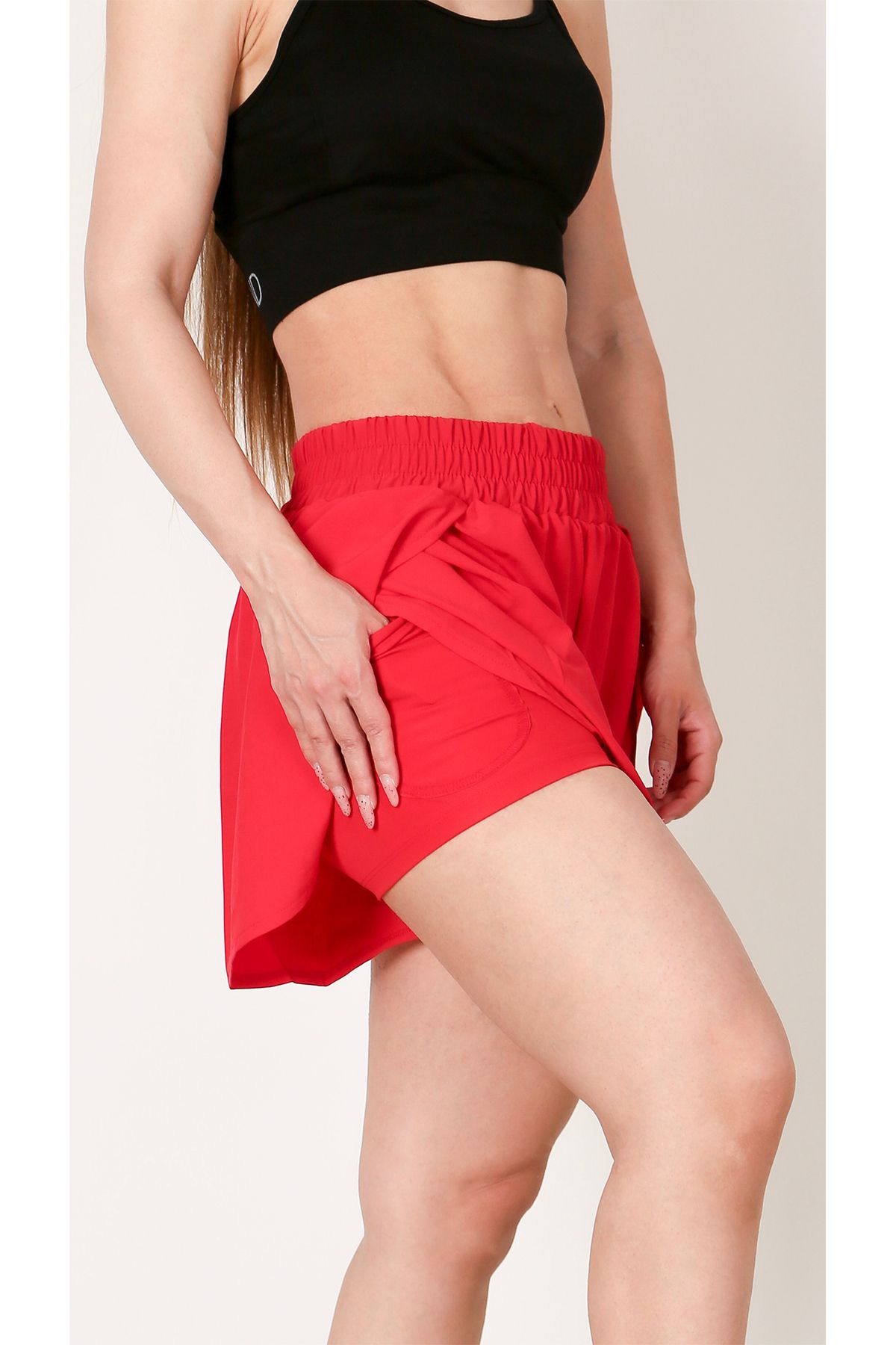 Man Of Man-Green 2-Layer Sports Shorts and Leggings with Phone Pocket - 2 in 1 1
