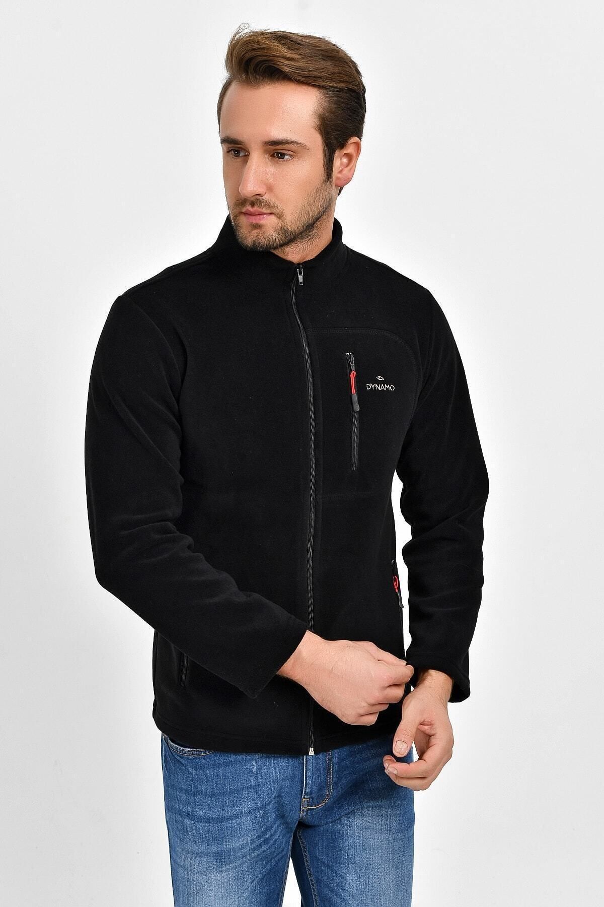 DYNAMO-Schwarze Fleecejacke für Herren in Übergröße 2