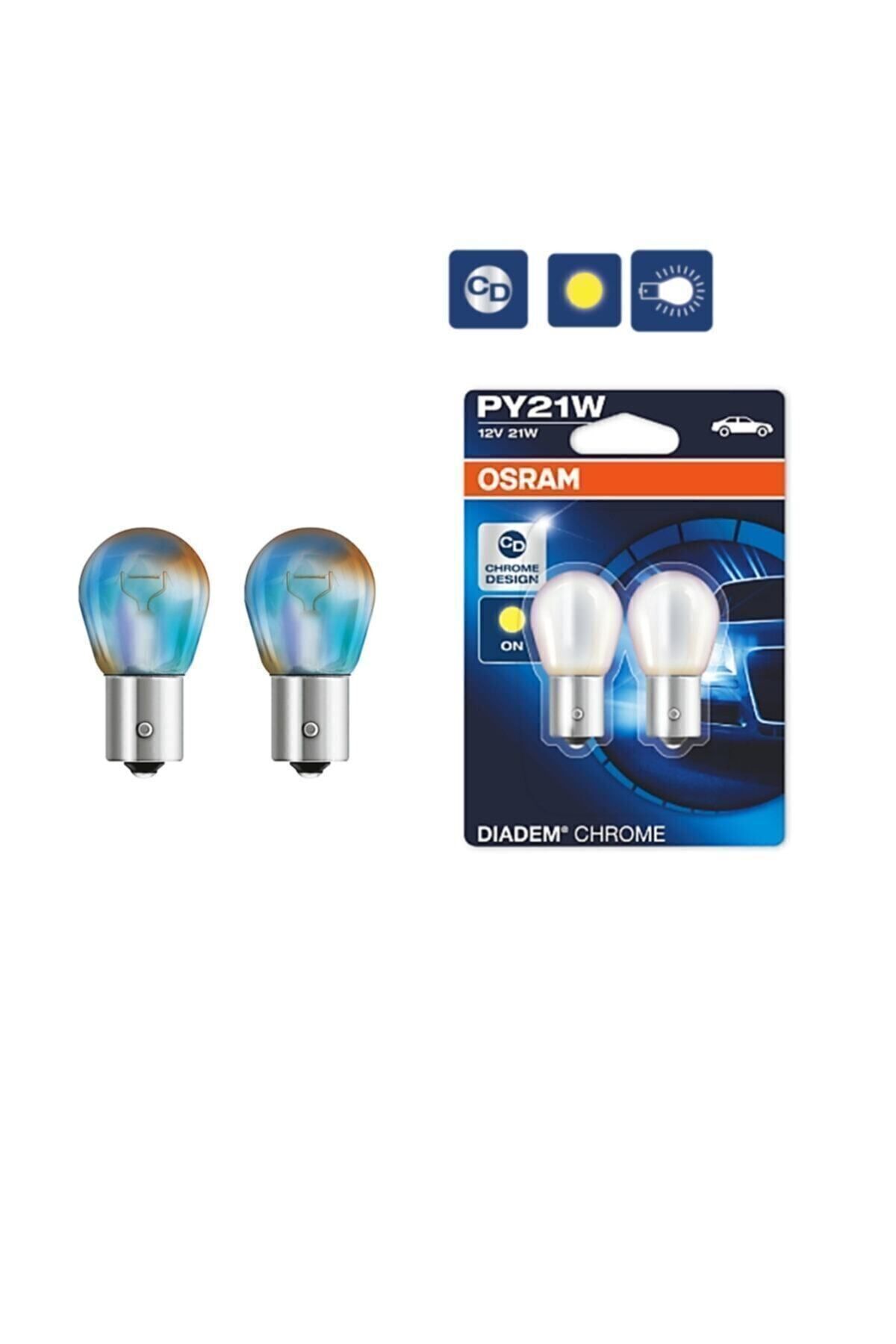 Dıadem 12 Volt Py21w 93 Chrome Desıgn Sarı Işık
