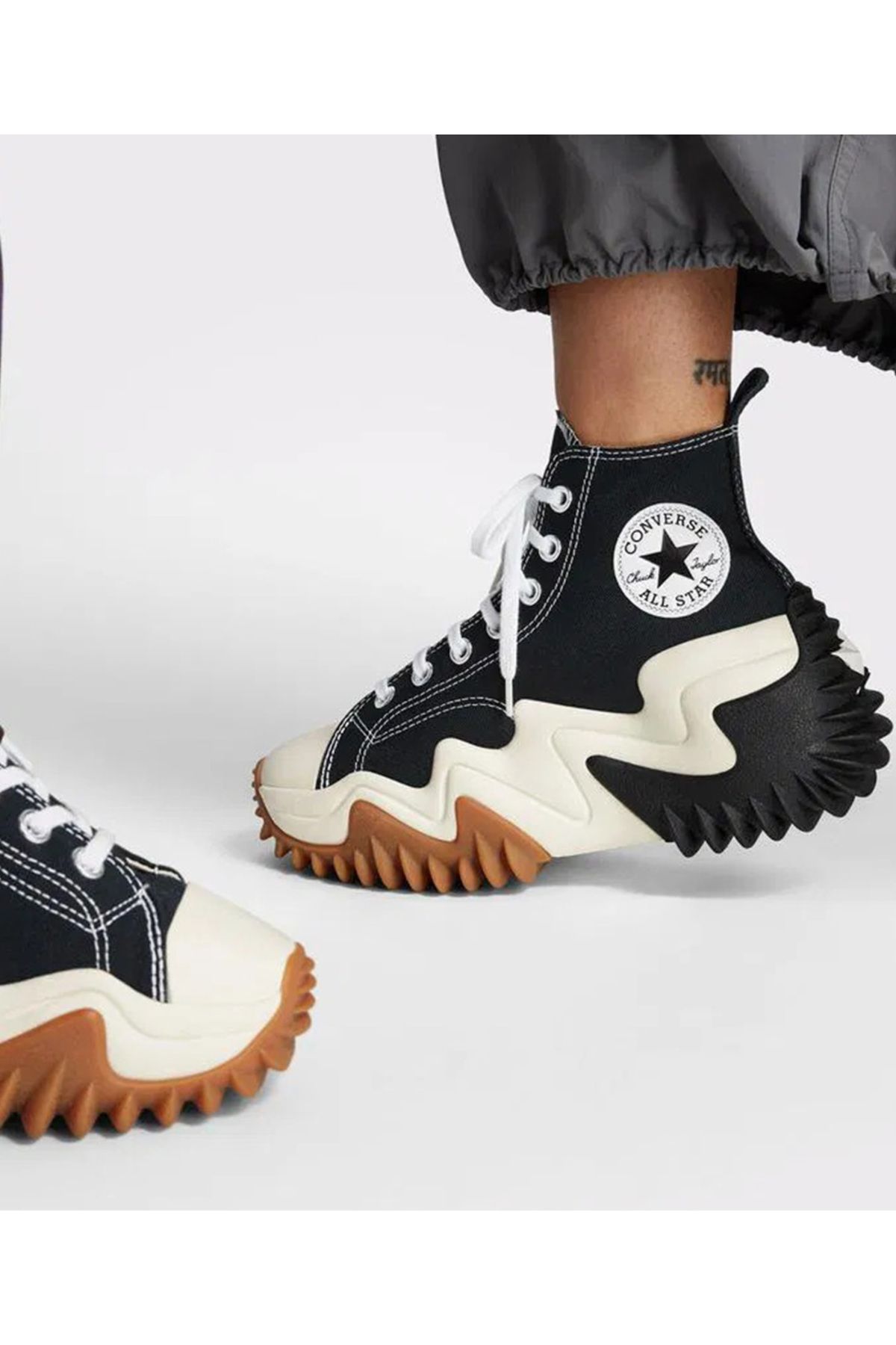 کفش های گاه به گاه زنانه پلت فرم کانواس پلتفرم Run Star Motion Canvas Black Converse