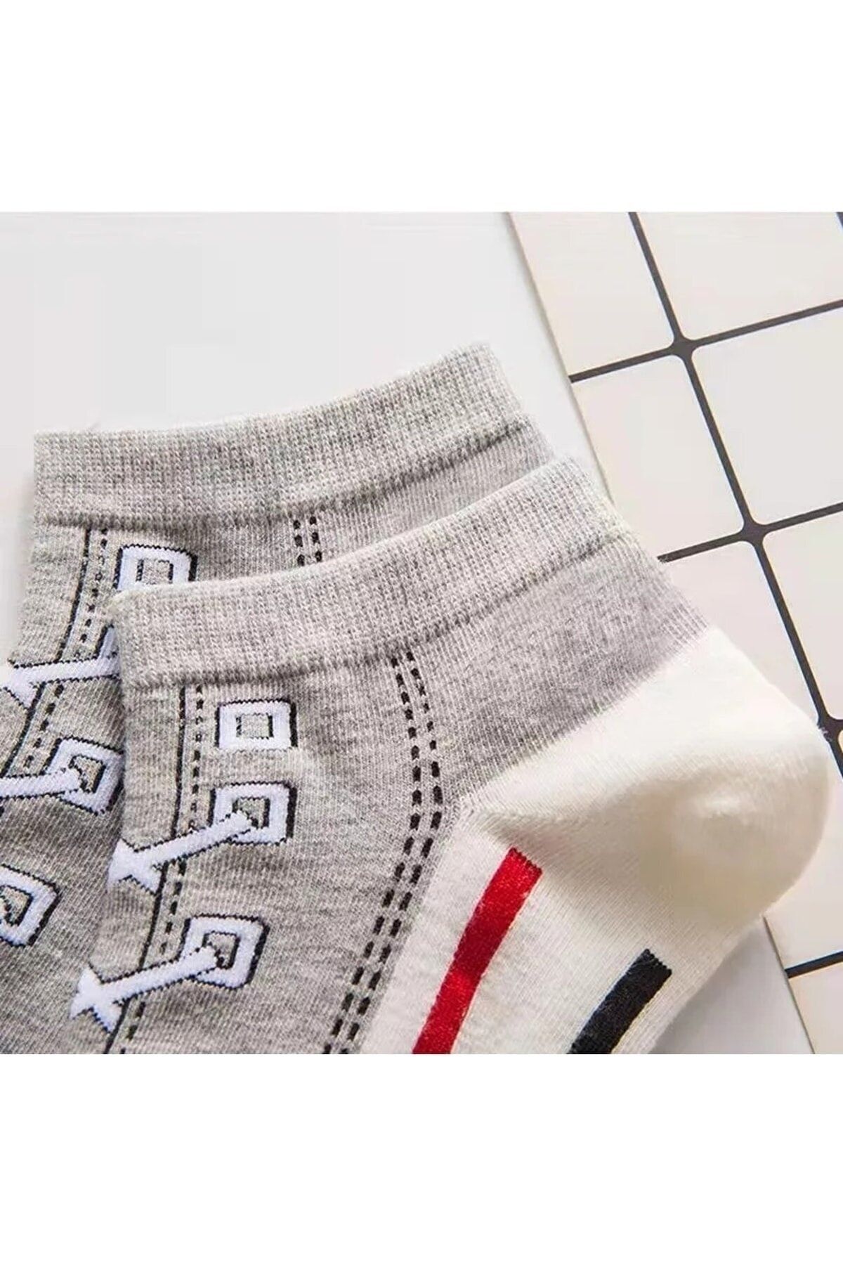 Meguca Socks-Unisex Colorful Shoe Patterned Booties Socks Set 5 Pairs 3