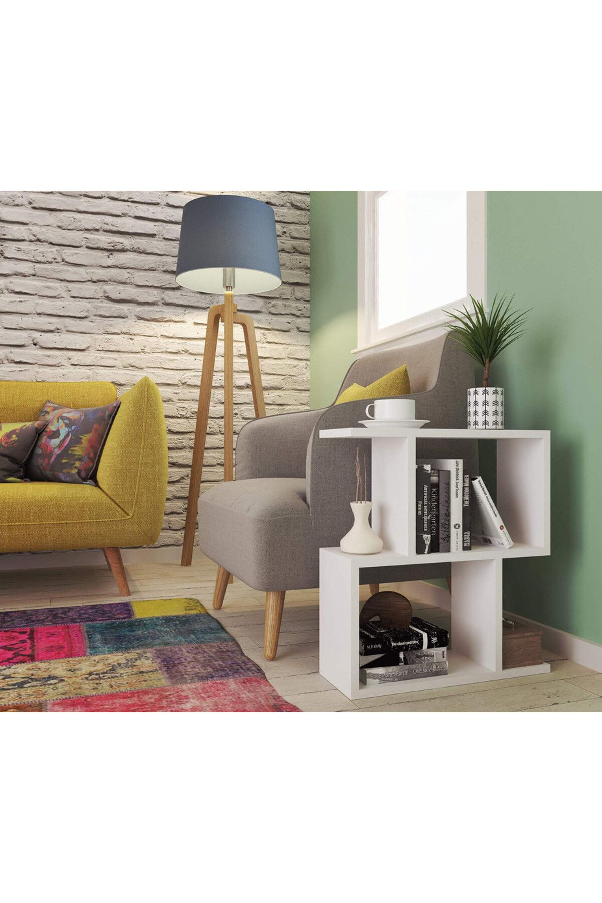 Modern home-Versatile Asymmetrical Side Table  White Colour for Modern Spaces 4