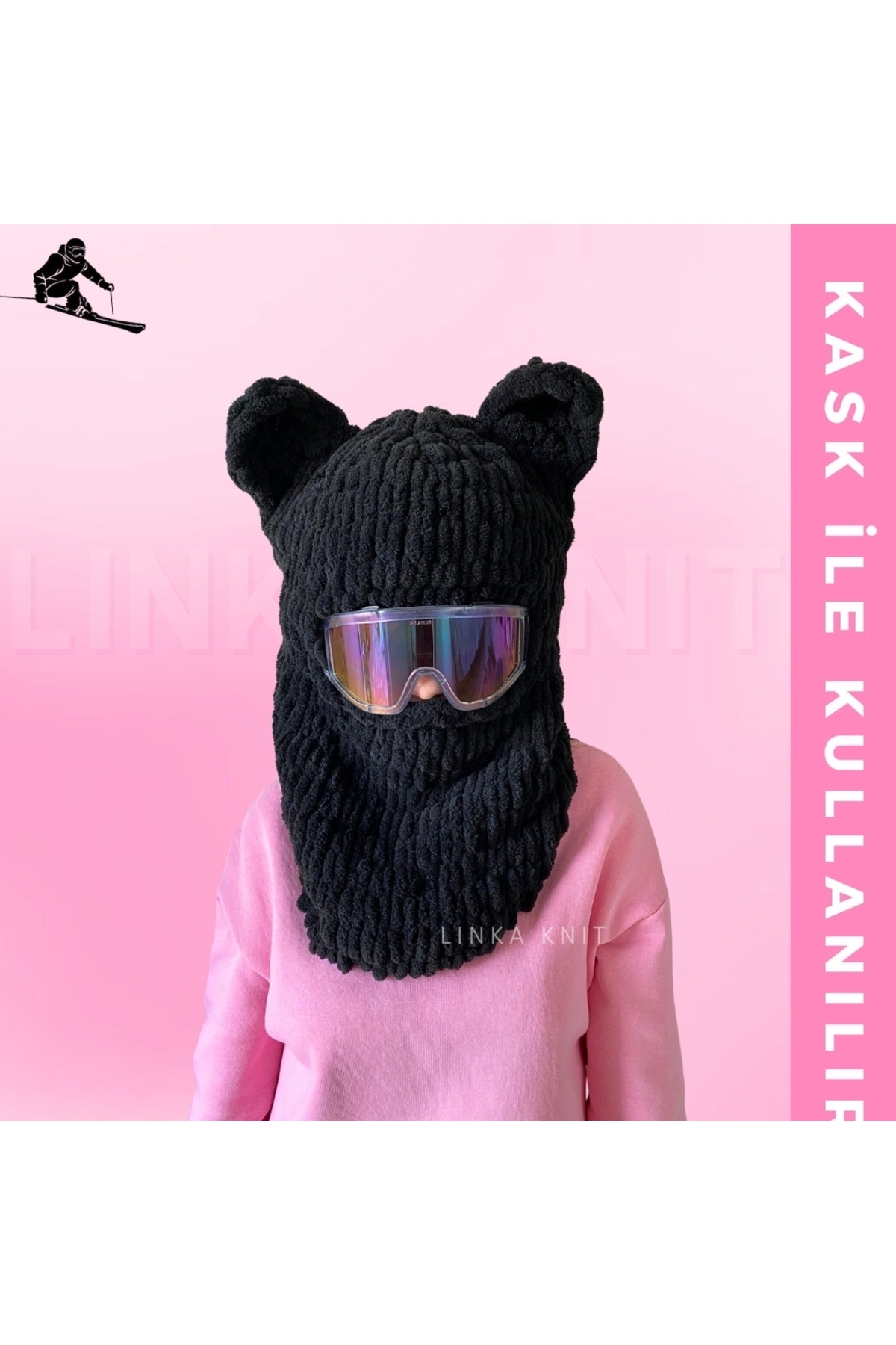 linka Ayı Balaclava,Kayak Kaskı Maskesi, Kask Koruyucu