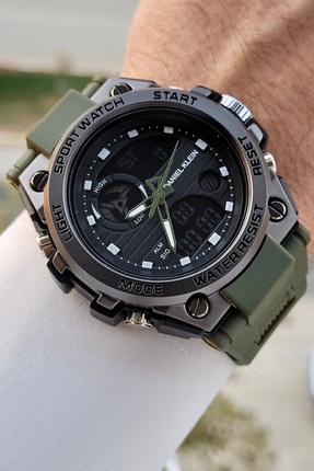 Daniel Klein Yeşil Renk Hem Analog Hem Dijital 5 Atm Erkek Kol Saati Dkgnct1345