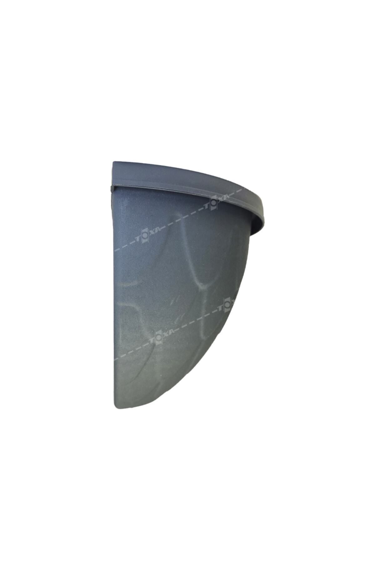 3.4 Litre Antrasit Yarım Duvar Balkon Saksısı Bahçe Duvarı Mat Plastik Saksı Damla No3 34,5x19,5cm 5