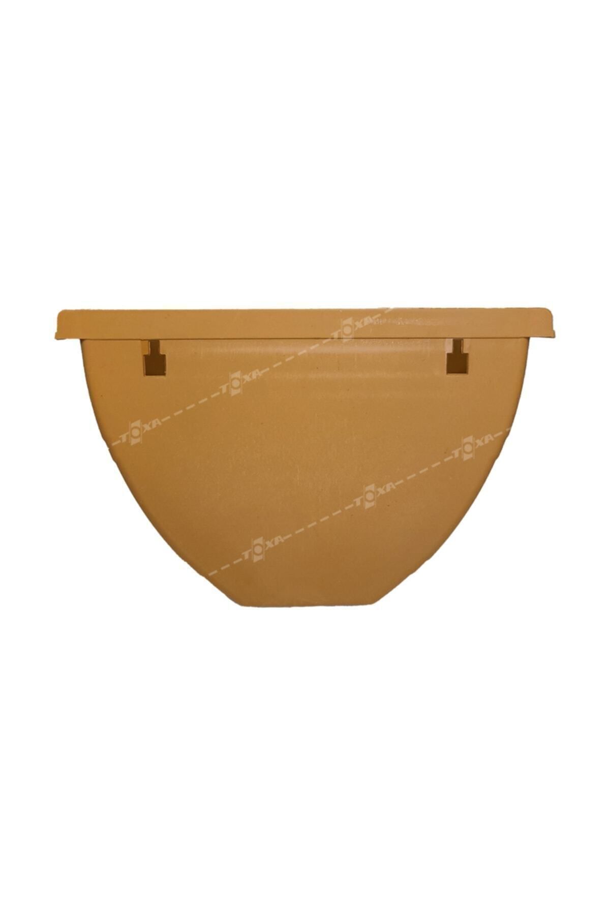 1.4 Litre Kahverengi Yarım Duvar Balkon Saksısı Bahçe Duvarı Mat Plastik Saksı Damla No1 24,5x15,5cm 5