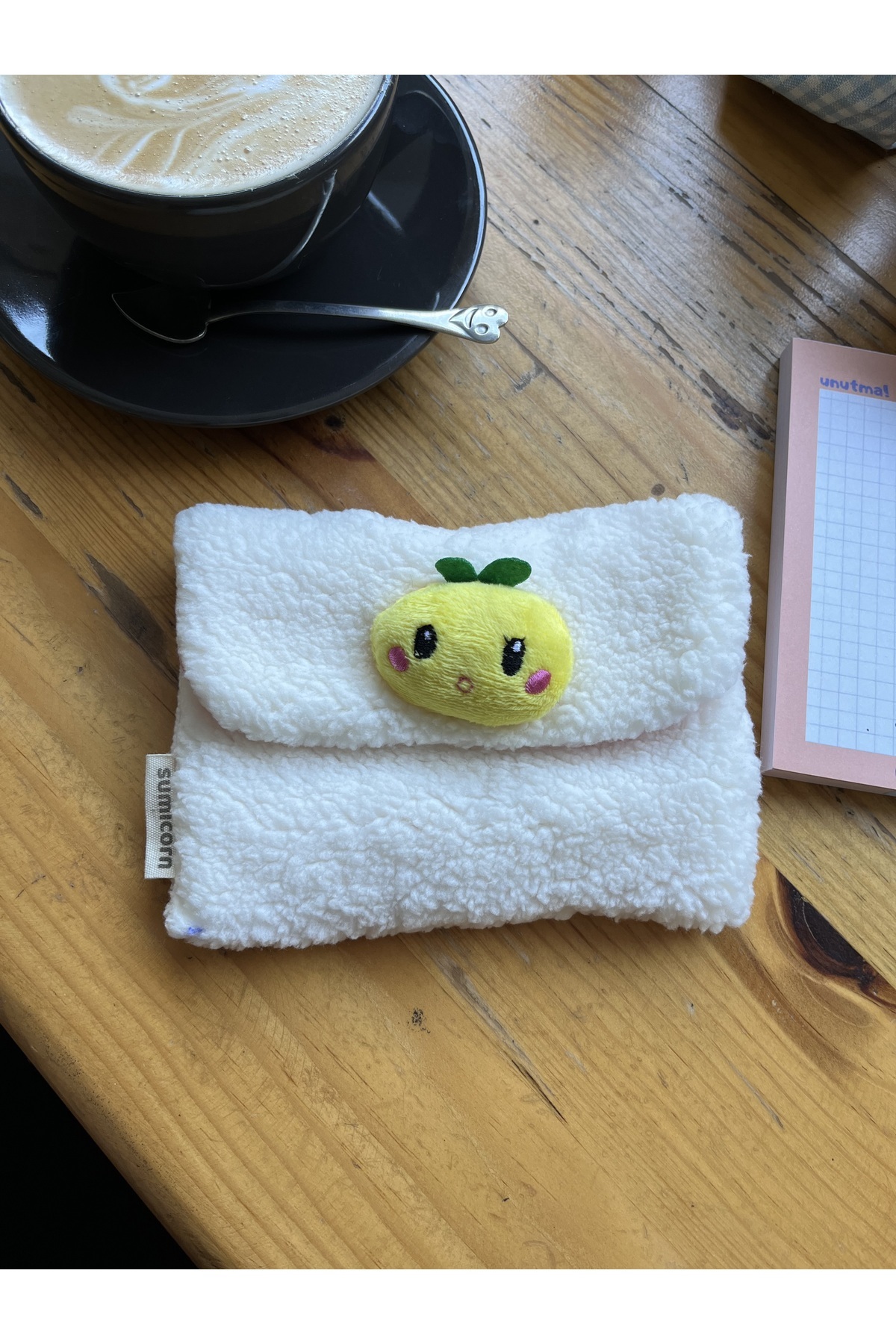 Cute Plush Pötikare Lined Washable Snap Fastener Detailed Pad Bag,Wallet, In-Bag Organizer