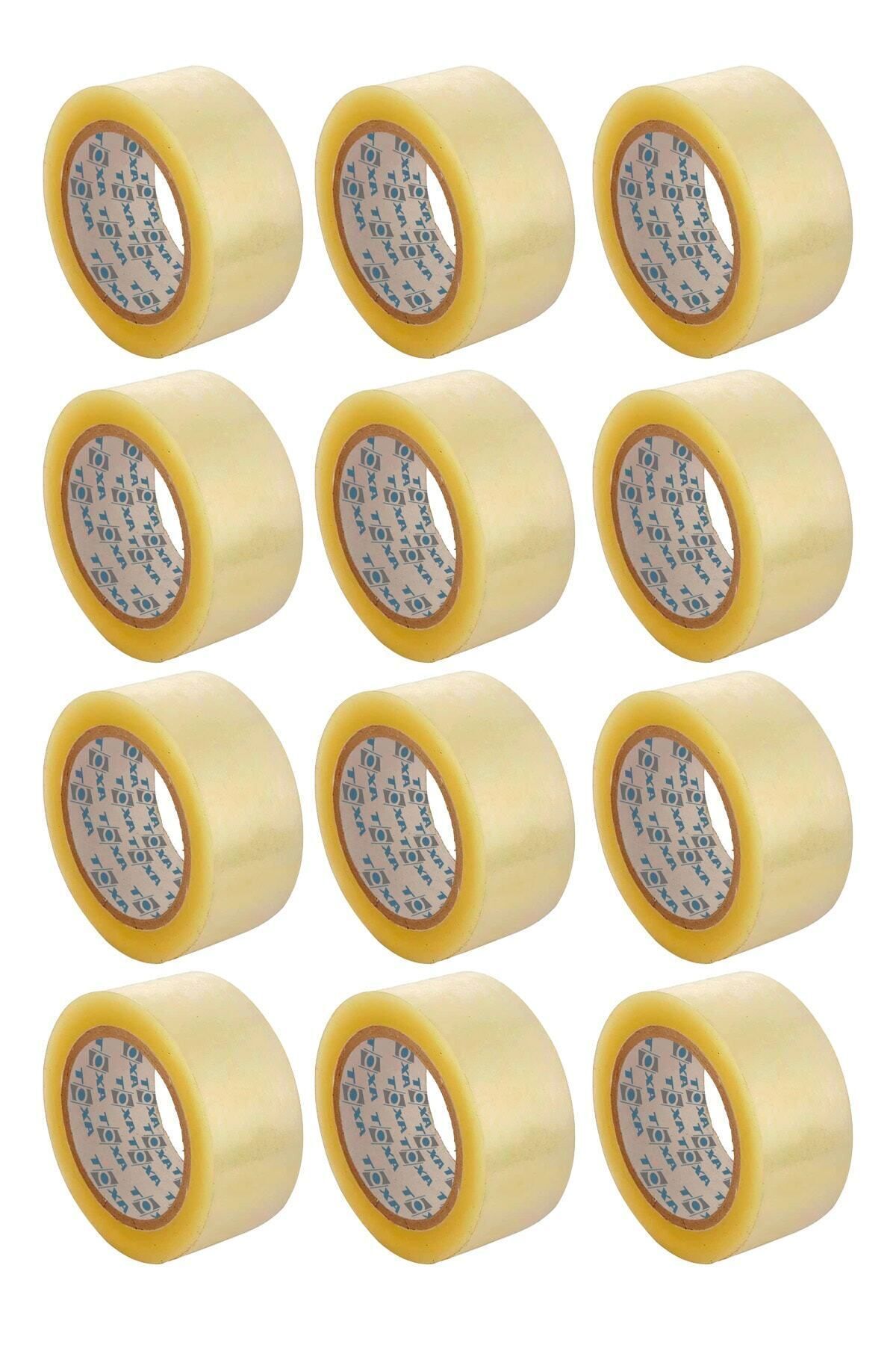 ToXA-12 Pcs 45X100 Clear Acrylic Duct Tape - Real Net, 100 Meter Wrap Strong Unbreakable Tape 1