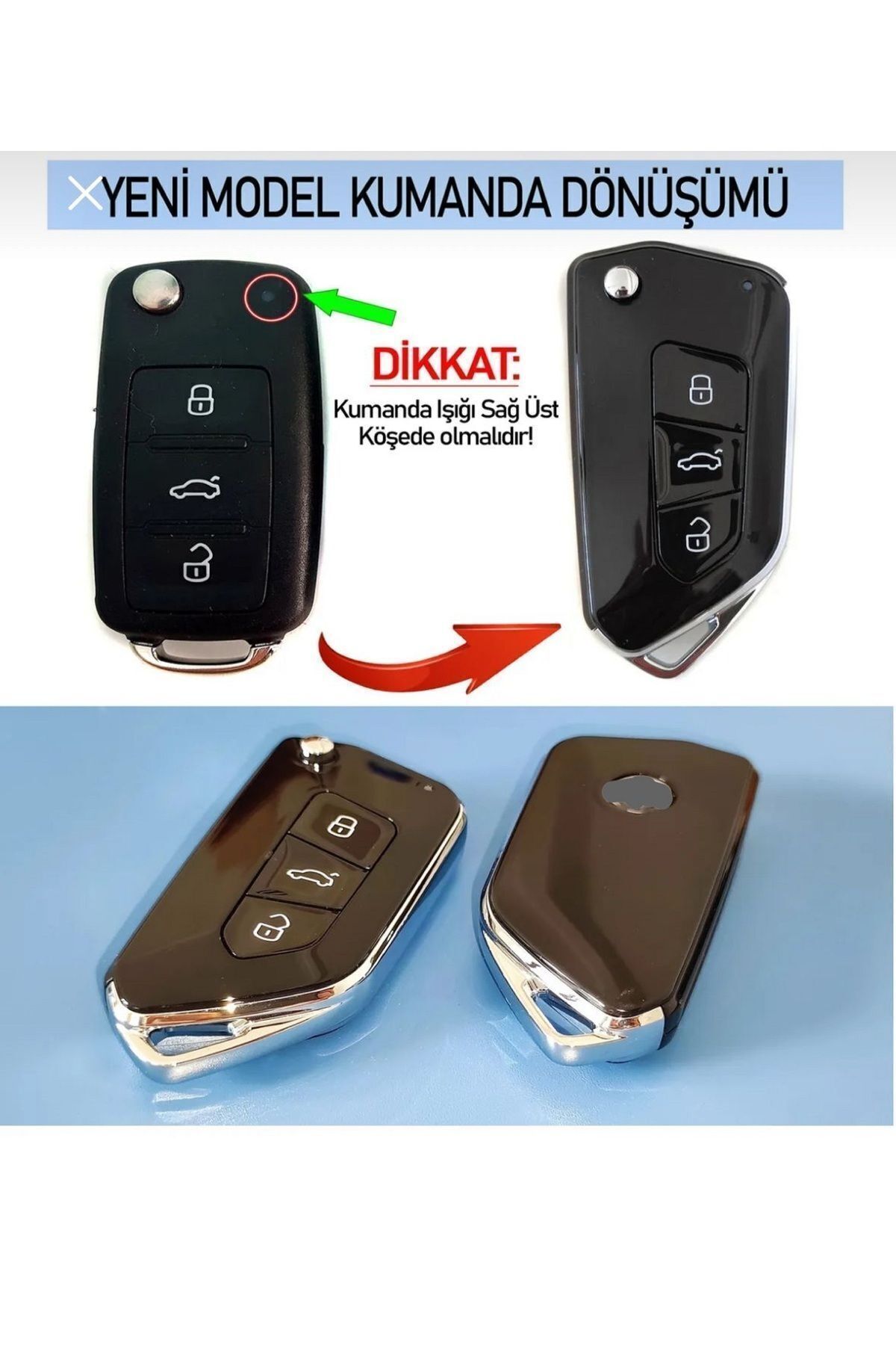 GMA KEYS Lüx Volkswagen Çevirici Uds Jetta Caddy Transporter Skoda Seat Amarok Vs. (YENİ NESİL DÖNÜŞÜM KABI)