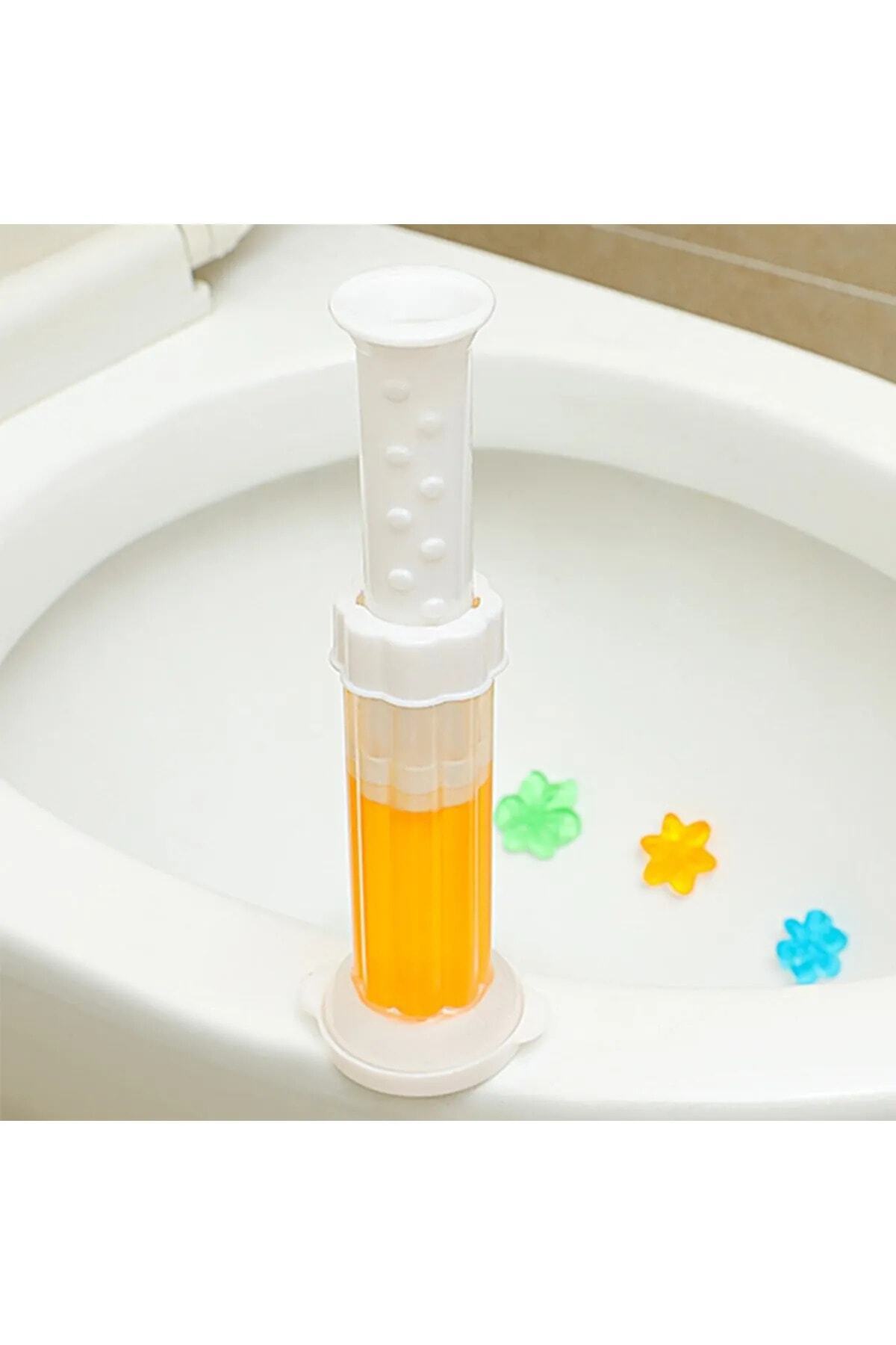 TİNEKE Wc Tuvalet Temizleme Jeli Klozet Jel Blok Koku Giderici Desenli Klozet Jeli Turuncu 1 Adet