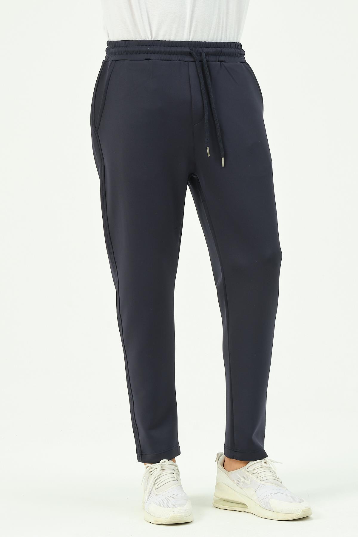 شلوار گرمکن مردانه آبی سرمه ای C&CITY | TCTY22FWPJM045 اورجینال - تصویر 7