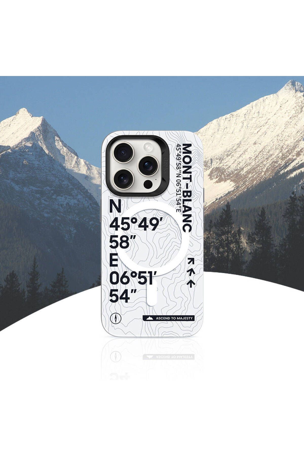 کاور و قاب IPHONE 14 سازگار با غلاف شارژ متنی متن الگوی سری BENKS SUMMIT SERIES سفید Benks