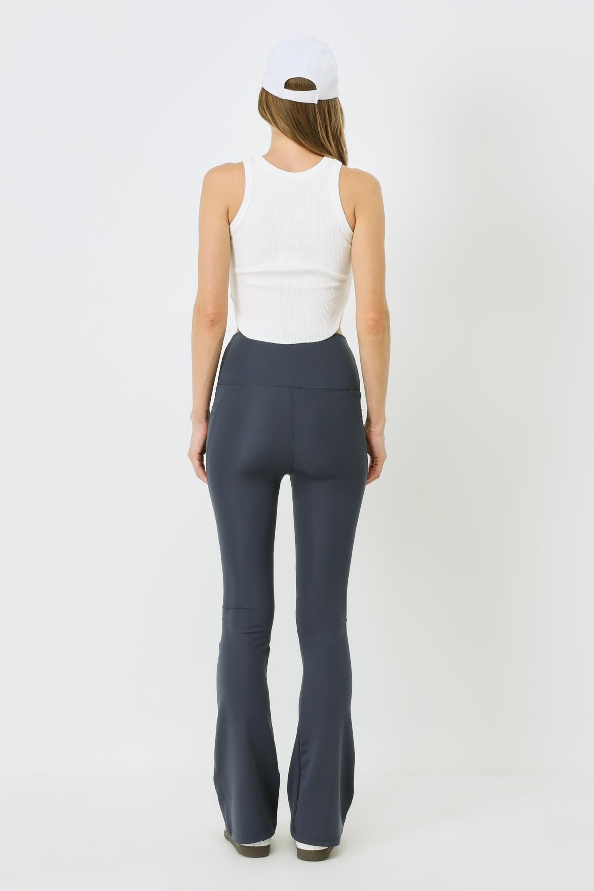 C&City-Wysoki stan i długie legginsy sportowe z kieszeniami 9405 - Indigo 5