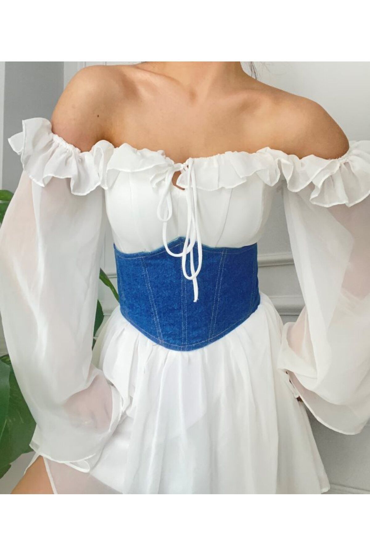Alessia-Vintage Corset Bustier - Back Laced Jeans 4