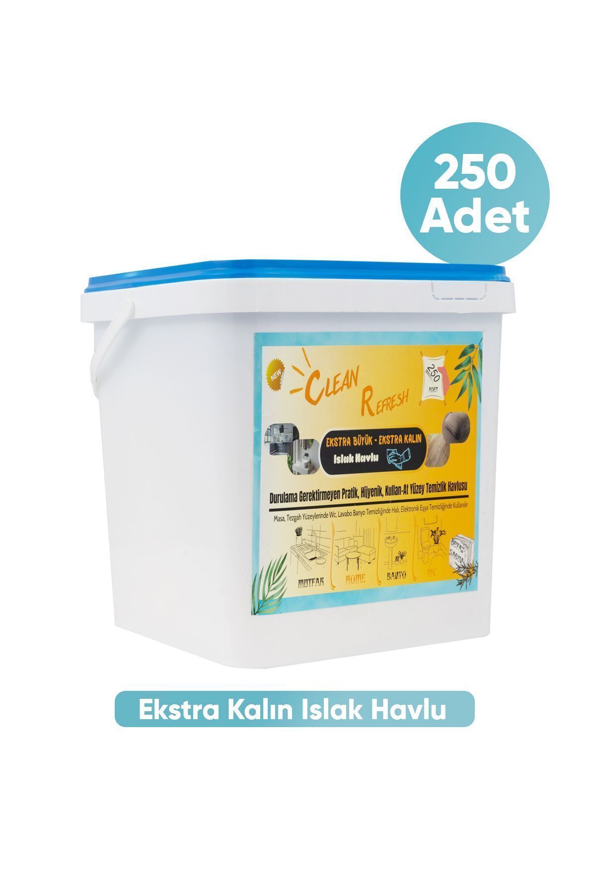 CLEAN REFRESH 250 Adet Beyaz Sabunlu Ekstra Kalın Bez Islak Pratik Yüzey Temizleme Havlusu fotoğrafı 6 (önizleme)