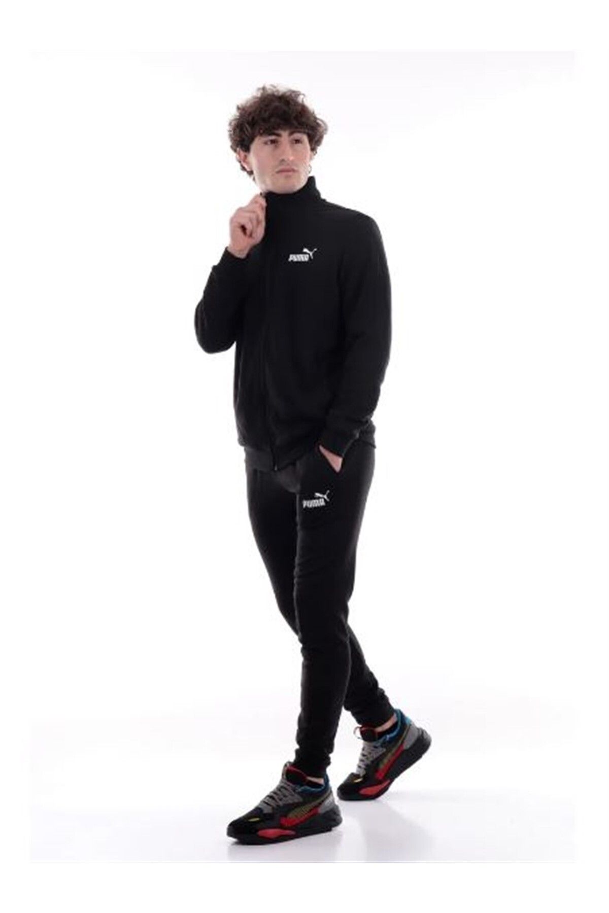 Puma skinny fit tracksuit set in black shop