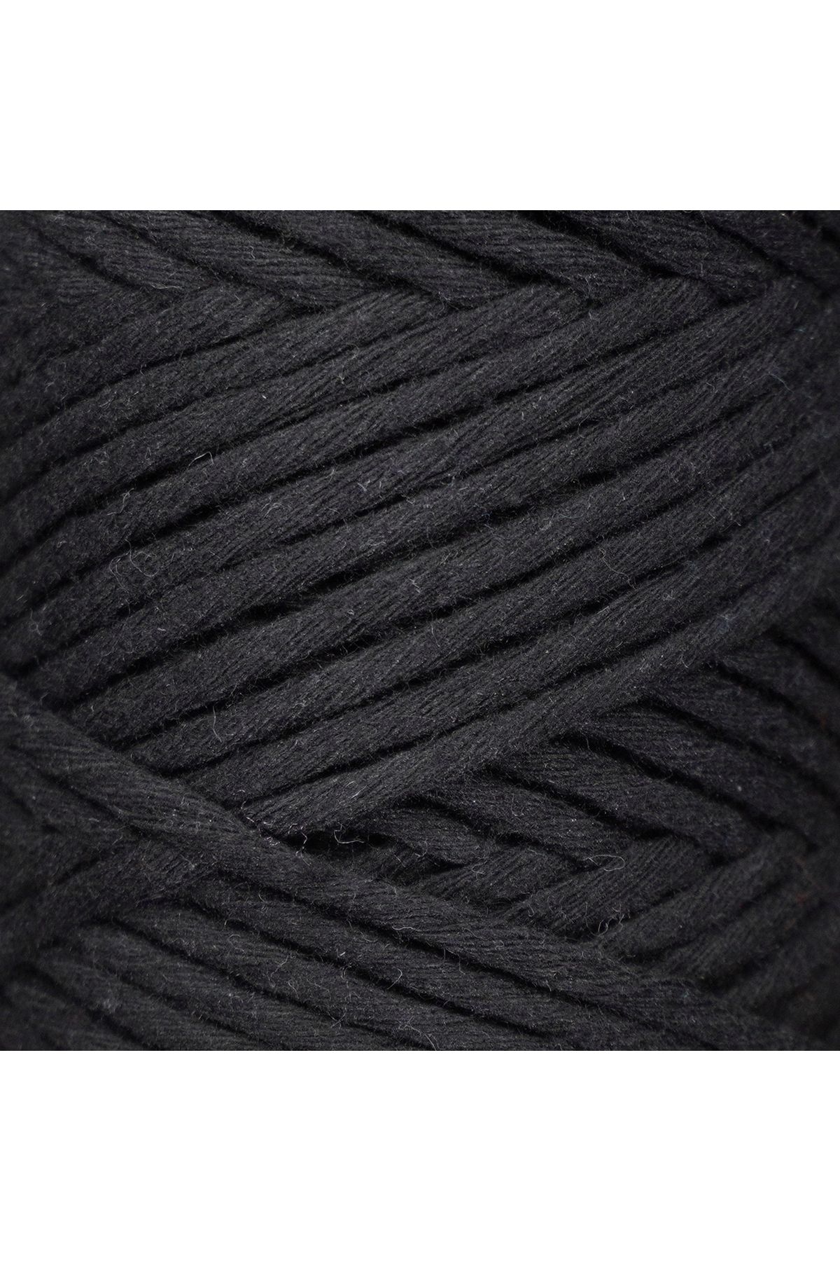 Makromecity-Scalloped Macrame Thread 3mm Scalloped Cotton Macrame Thread Macrame Thread Black 3