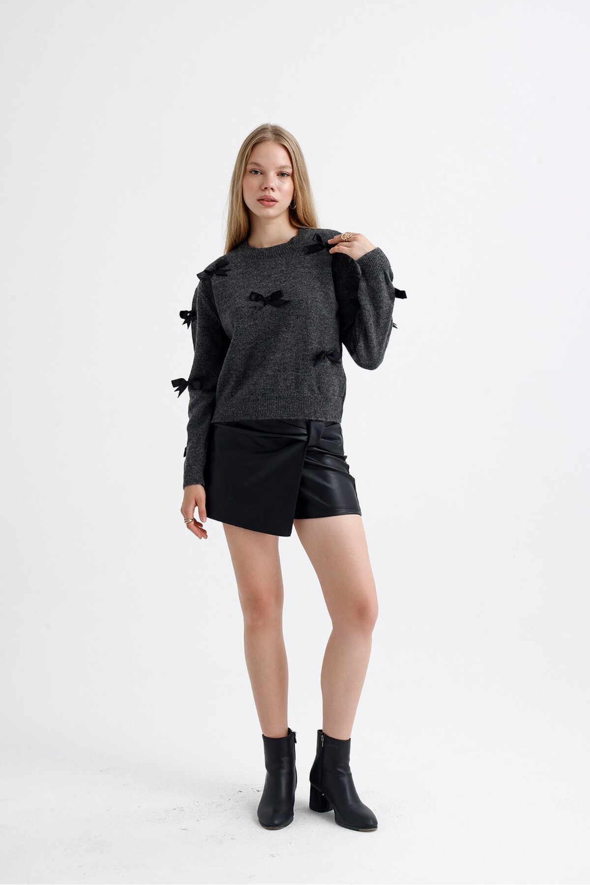 ikomteks  Fiyonk Detaylı Kazak - Görsel 2