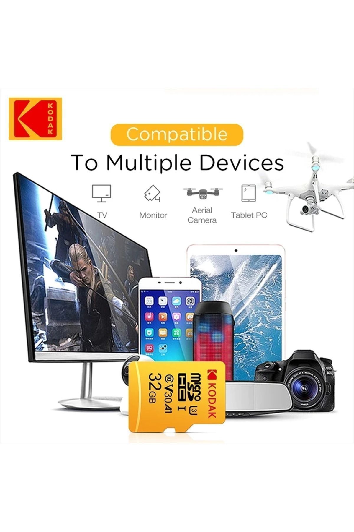 Kodak-32gb Micro SD Memory Card - Clas 10, 4K, UV3, V30, A1 3