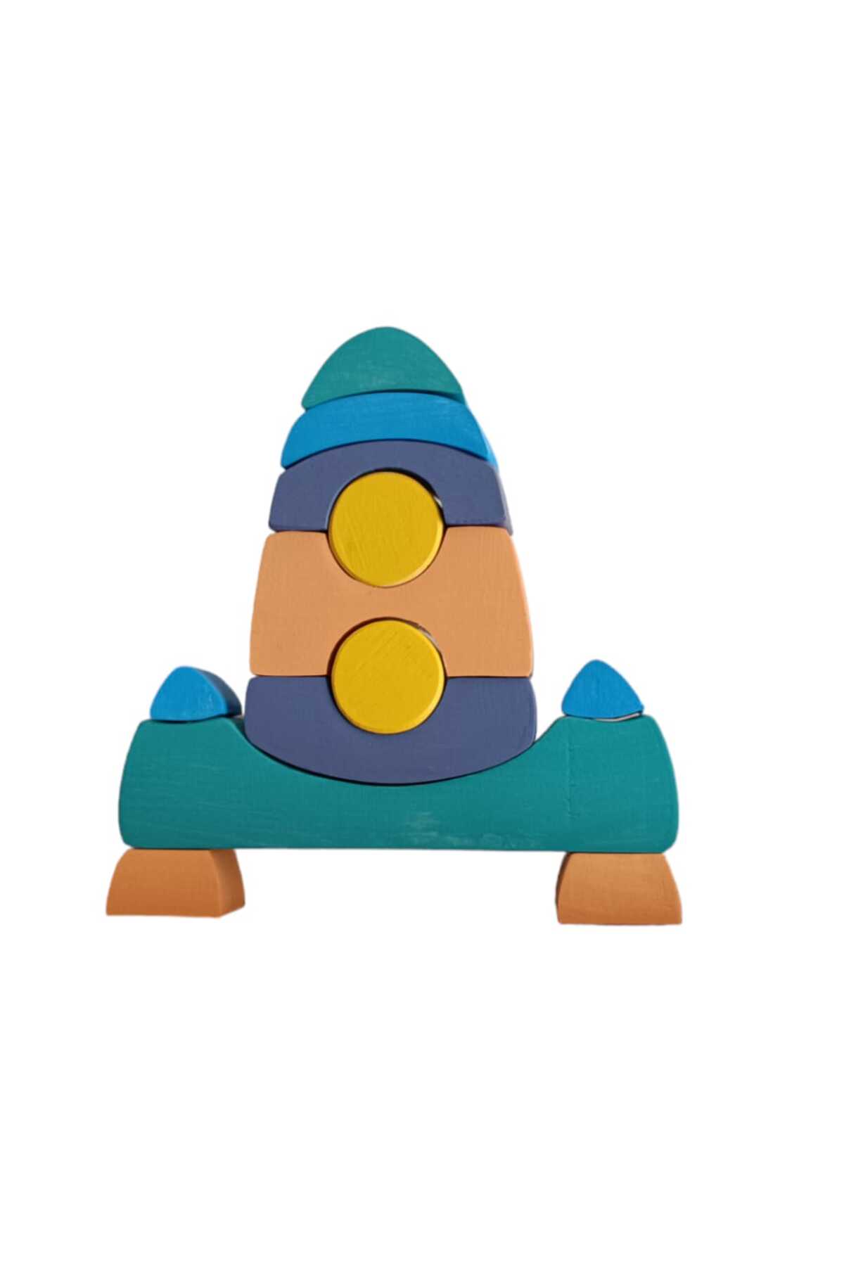 Space Rocket Wooden Educational Toy Set