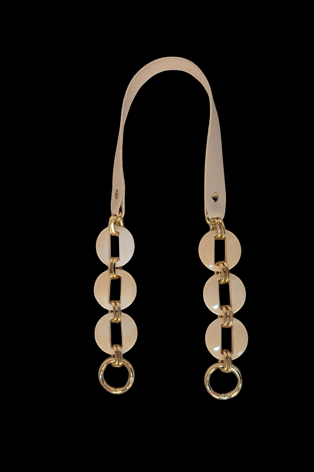 Faux Leather Acrylic Model Knitted Bag and Leather Bag Handles - Length : 65 Cm