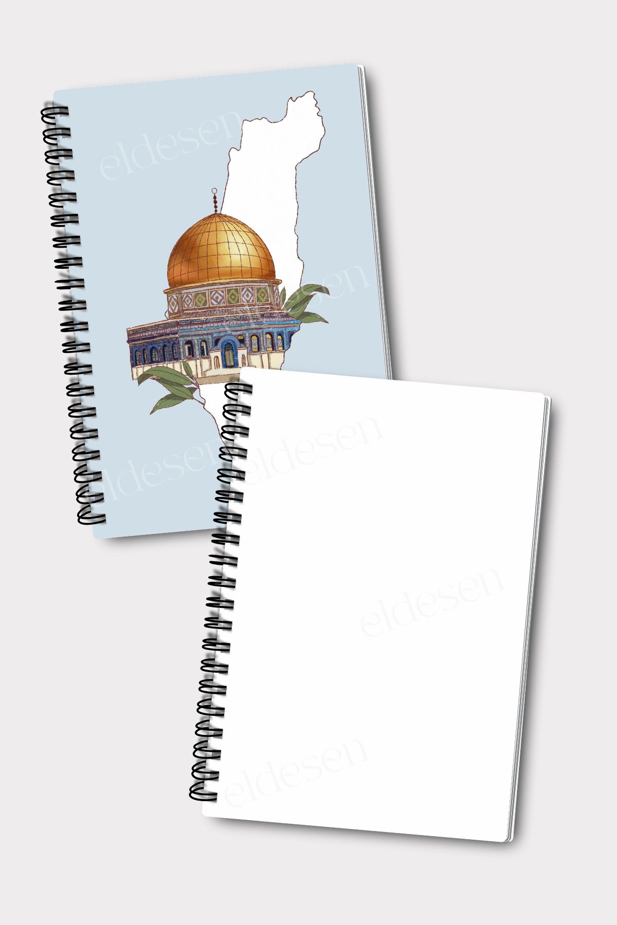 Eldesen Tasarım-A5 Size Set of 4 - Spiraled Unlined School Notebook, 50 Sheets 100 Sheets 3