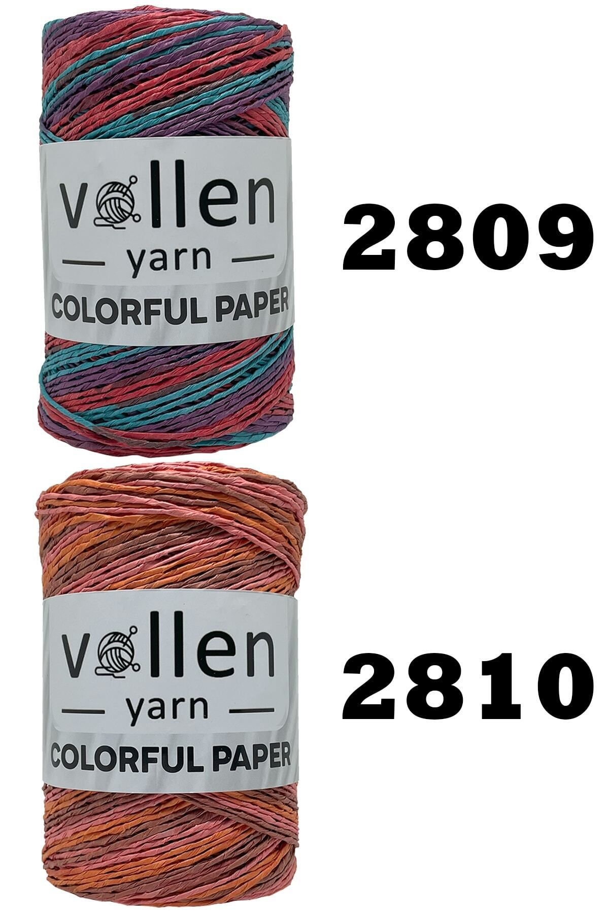 vollen yarn-خيط من الورق الطبيعي الملون الفاخر، وخيط حقيبة القش، وخيط الرافية، وقوس، وقبعة، وخيط جديلة 8
