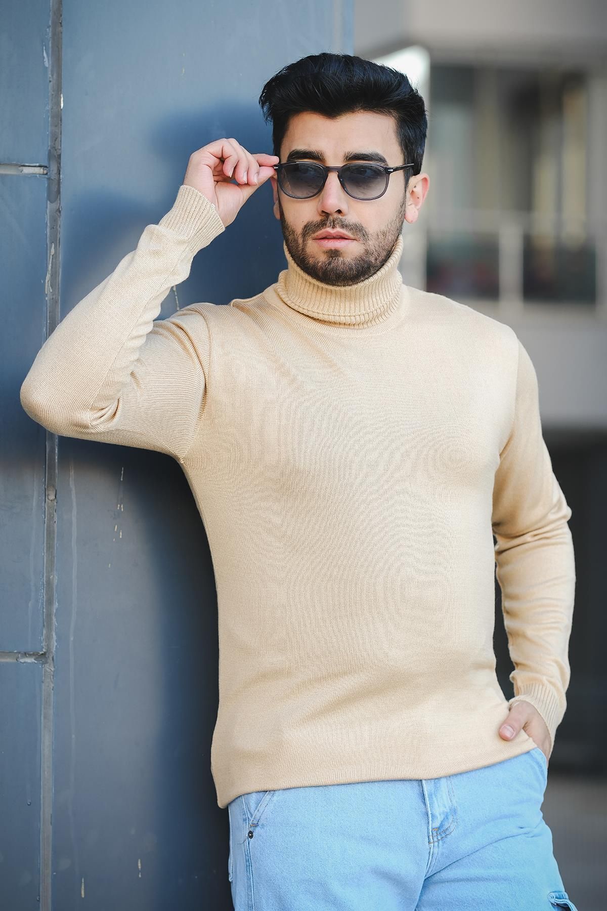 Oksit-Ανδρικό πουλόβερ με λαιμόκοψη Seka 849 Cotton Slim Fit 2