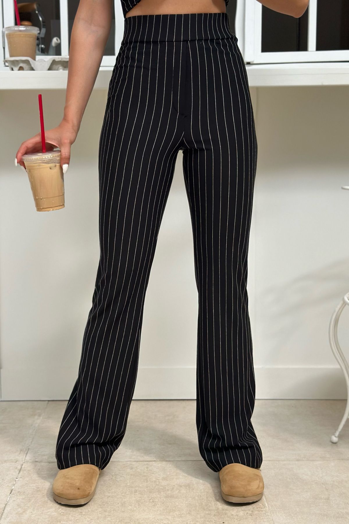 Edit by Trendyol-Flexible Knitted Black Bottom-Top Set - Regular Fit, Buttoned - TEDAW25AU00002 3