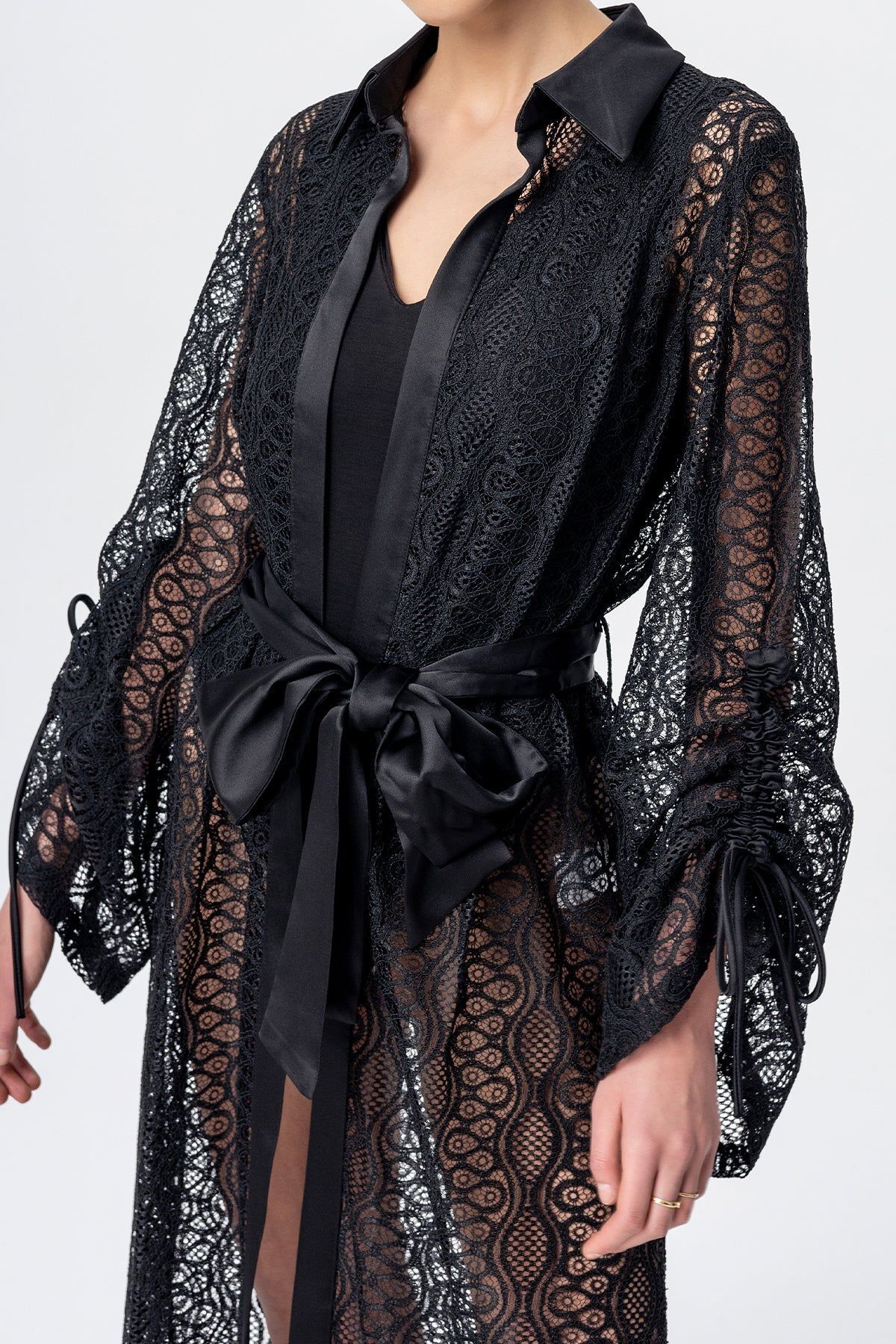 Sar Etiket Kimono Caftan Black Regular fit Trendyol