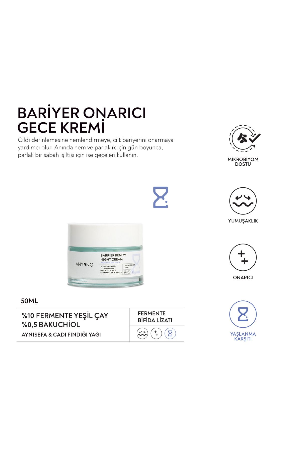 Anyong-50 Ml Cream Barrier Repair - Green Tea, Bakuchiol and Anti-bifida 2