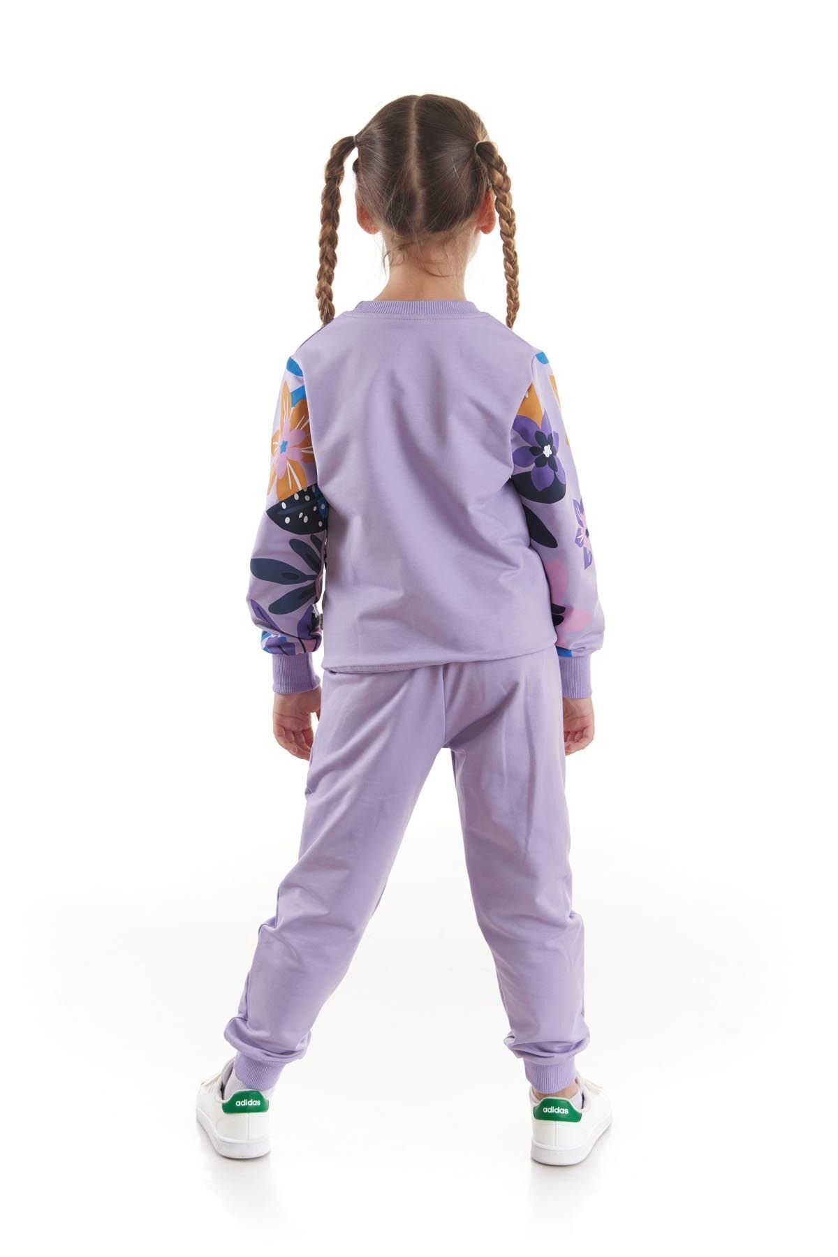 AHENGİM-Fata - Set de trening sezonier din bumbac imprimat cu flori Ak2505 8
