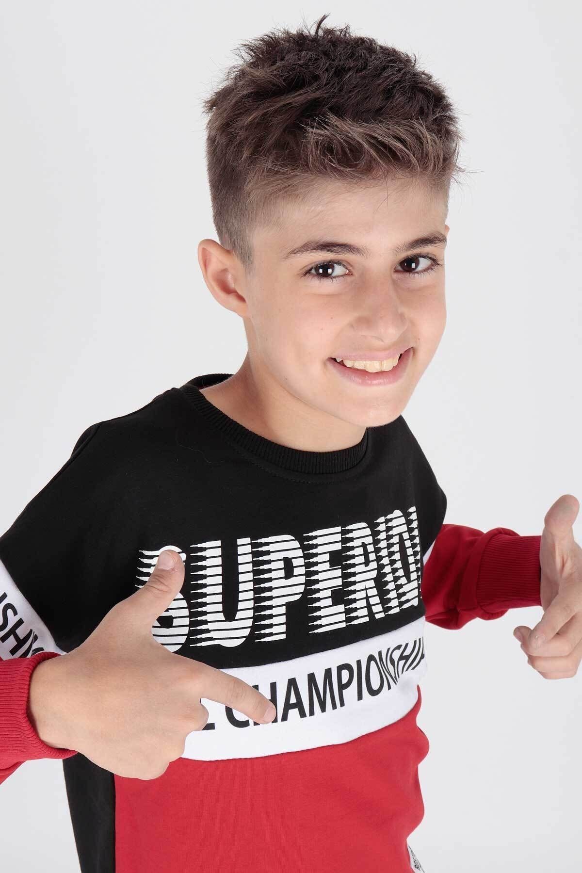 سویشرت پسرانه مشکی AHENGİM | 1-2-10001019 اورجینال - تصویر 2