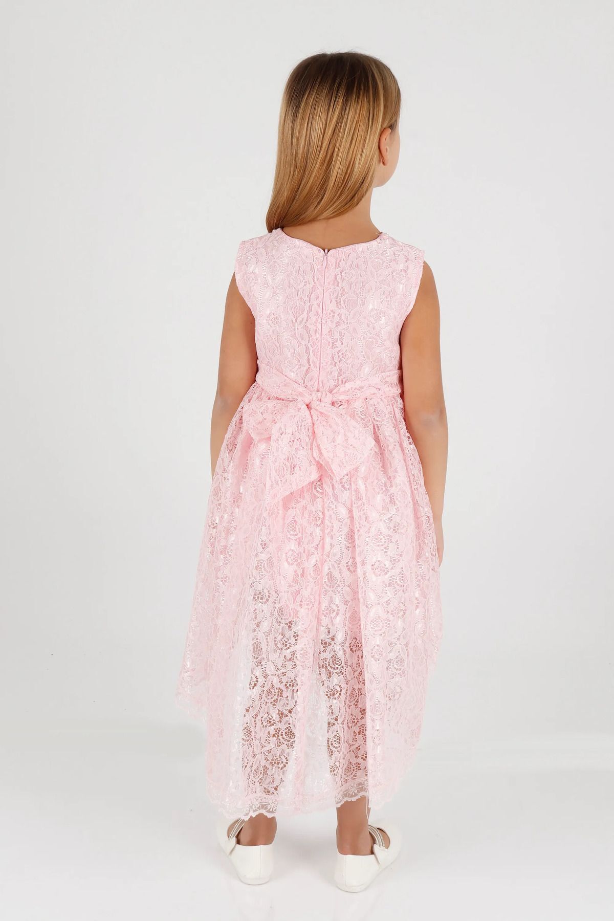 AHENGİM-Rochie de seara cu trena din dantela pentru fete - Ak2208 2