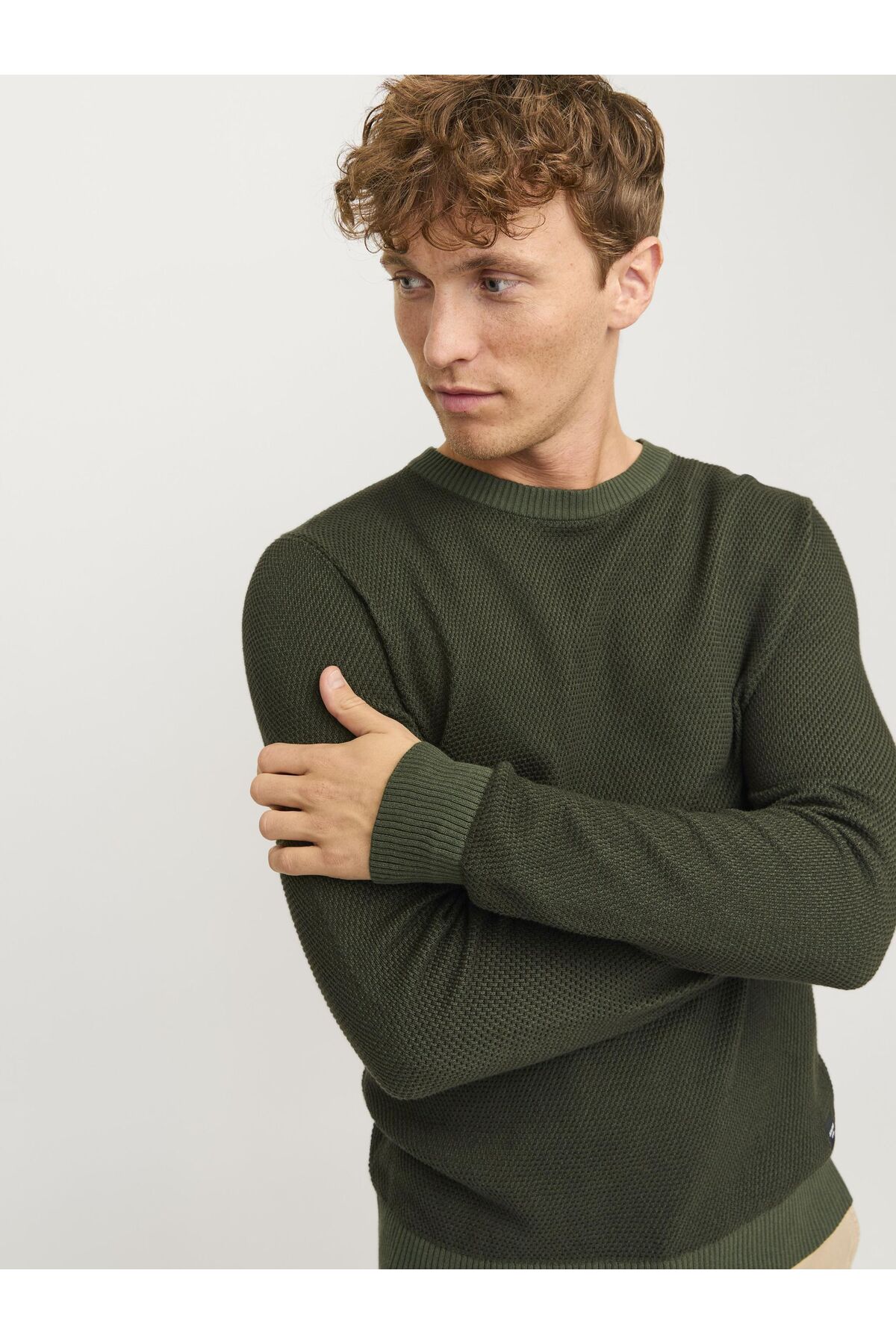 بافت و پلیور Jack & Jones اورجینال مردانه برند جک اند جونز 12258139 Rundhals and Strickpullover Rundhals and Einfarbig Strickpullover - تصویر 7