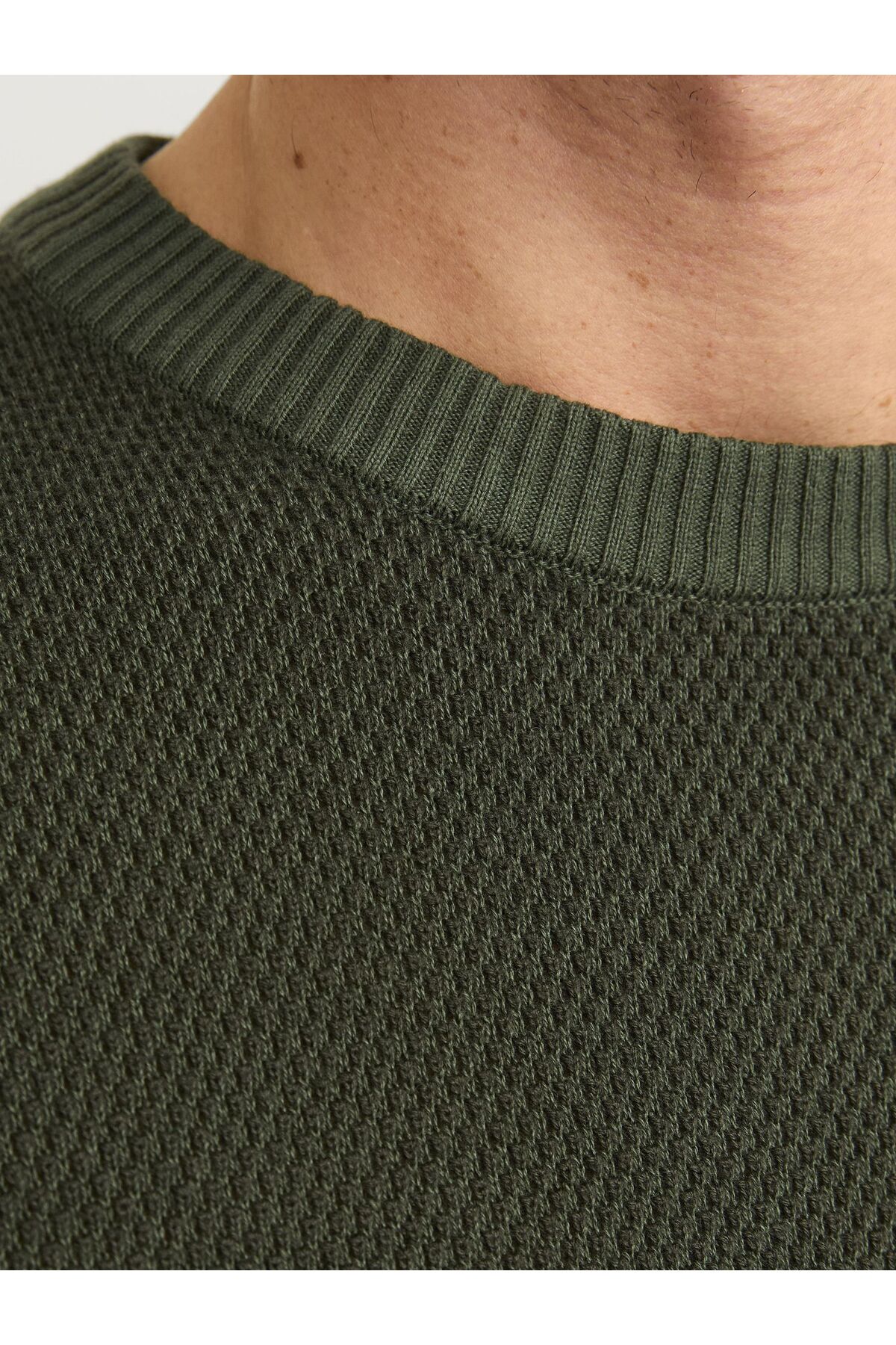 بافت و پلیور Jack & Jones اورجینال مردانه برند جک اند جونز 12258139 Rundhals and Strickpullover Rundhals and Einfarbig Strickpullover - تصویر 5