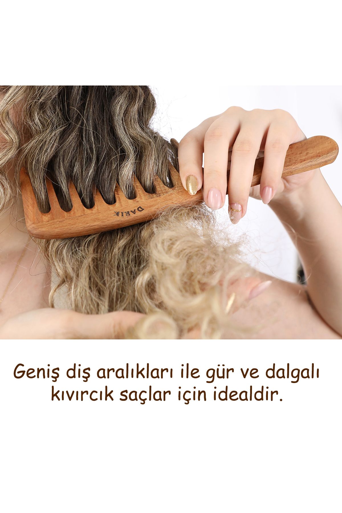 DARIK-Beech Wood Quality Wide Tooth Comb, Model 7 8