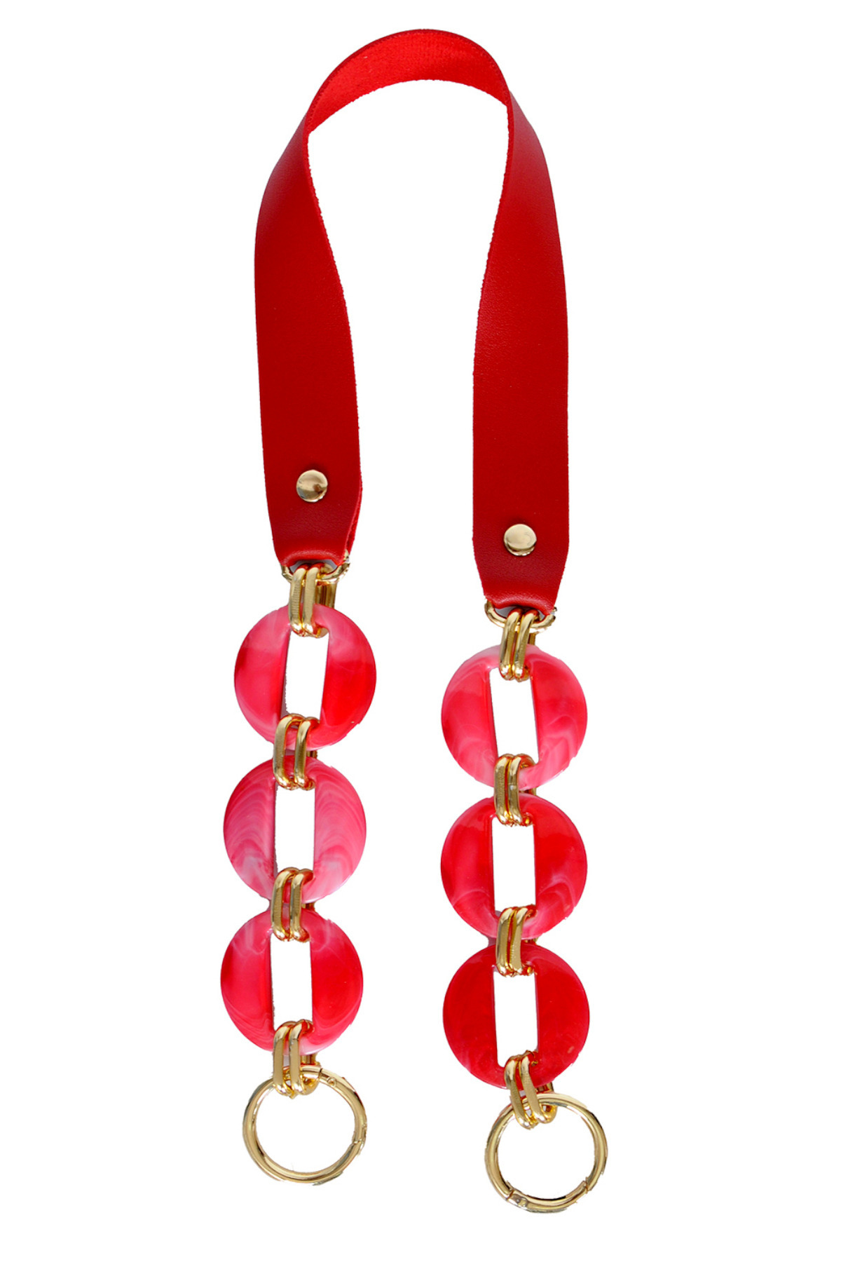 Faux Leather Acrylic Model Knitted Bag and Leather Bag Handles - Length : 65 Cm