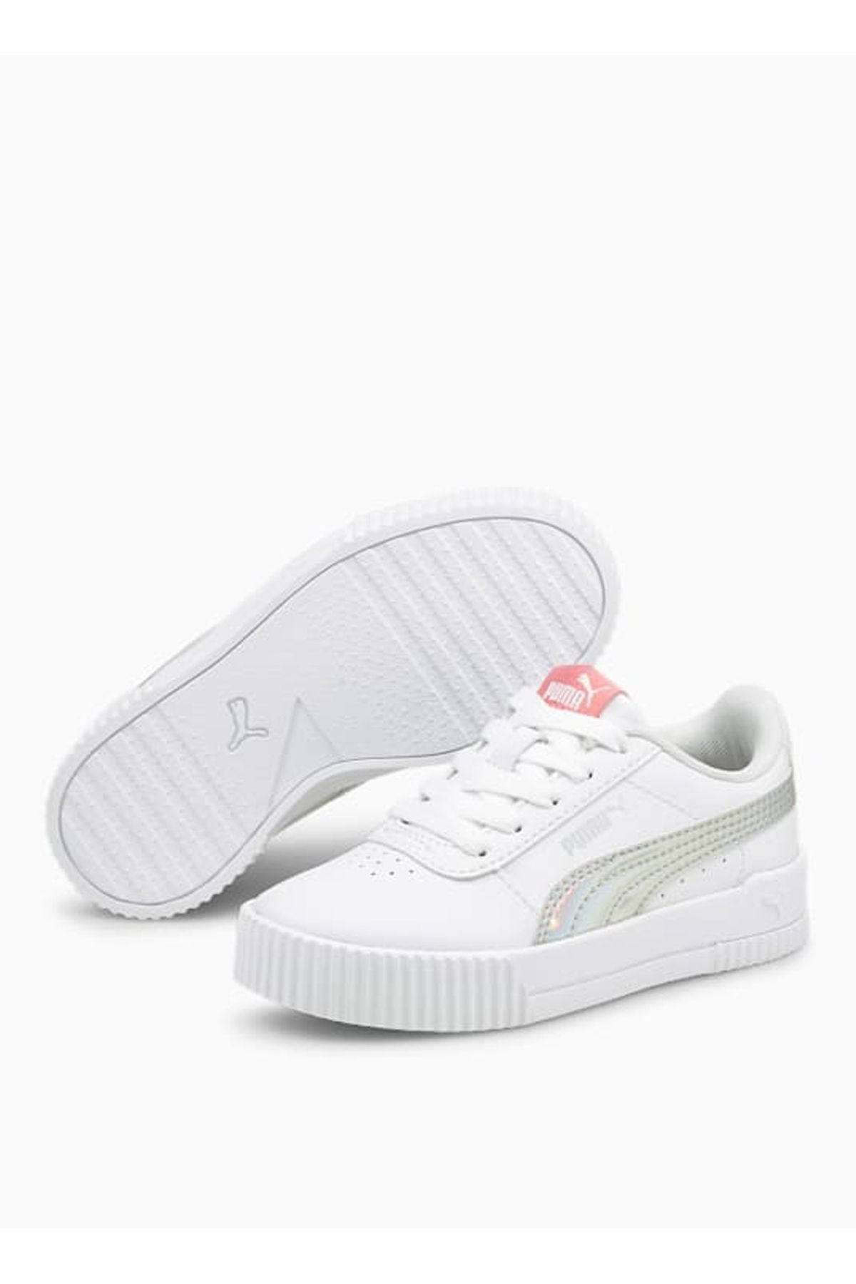 کفش پیاده روی سفید زنانه زنان پوست در حال 38089601 CARINA RAINBOW PS Puma