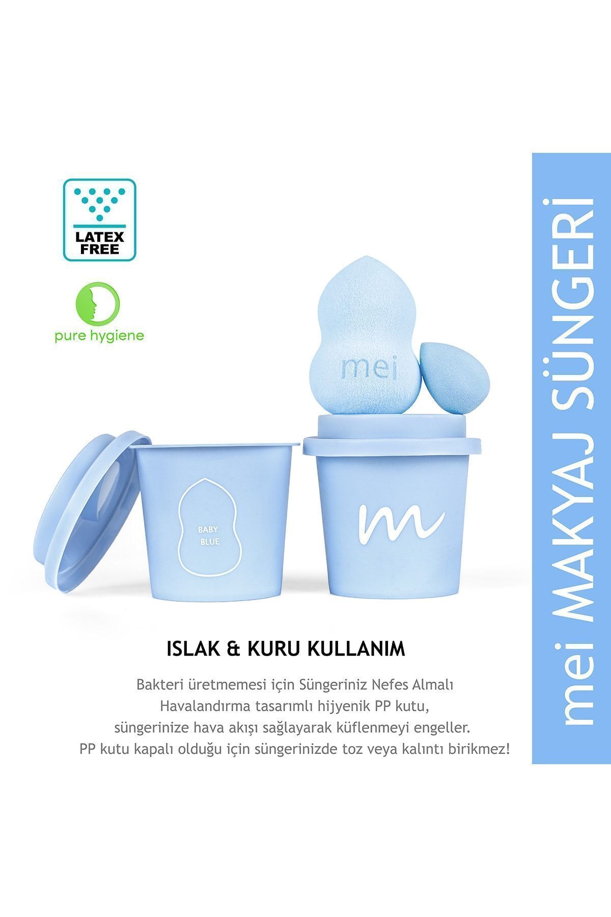 اسفنج آرایشی غیر جاذب فنجان قهوه اسفنجی Hygienic Blue1 Pro 1 Mini mei