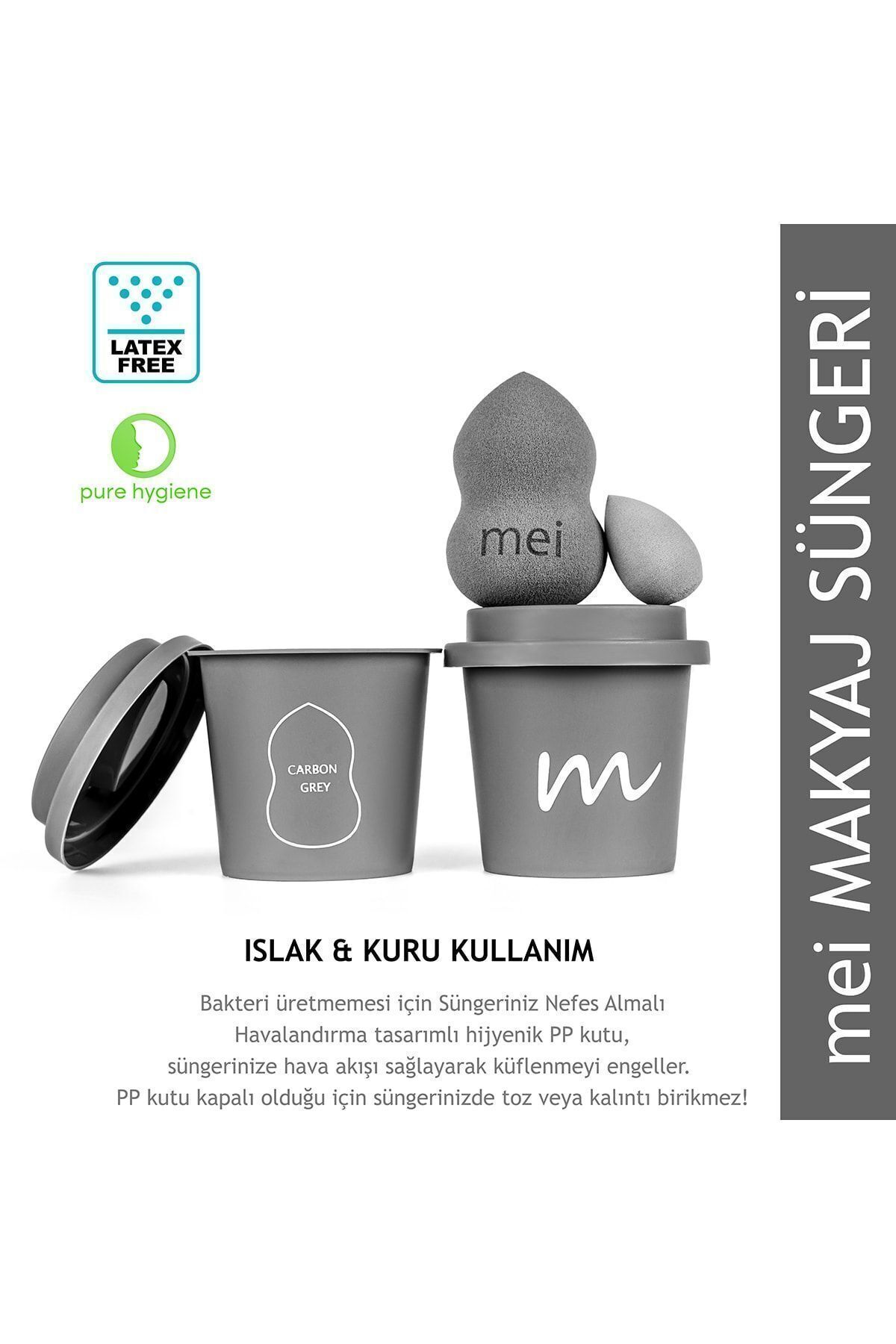 اسفنج آرایش غیر جاذب زیرسازی فنجان قهوه اسفنجی Hygienic Grey 1 Pro 1 Mini mei