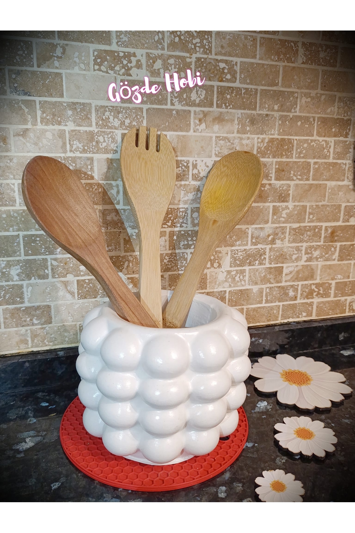 Bubble Concrete Vase | Spoon Holder | Bubble Vase,Concrete Vase, Flower Pot, H&m Model White Vase bumble |